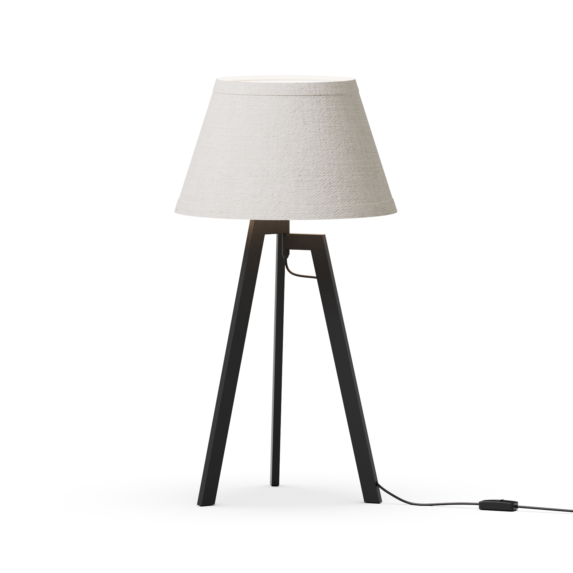 Architectural Tripod 27 in. Table Lamp with Textured Shade - Cozy Illumination
