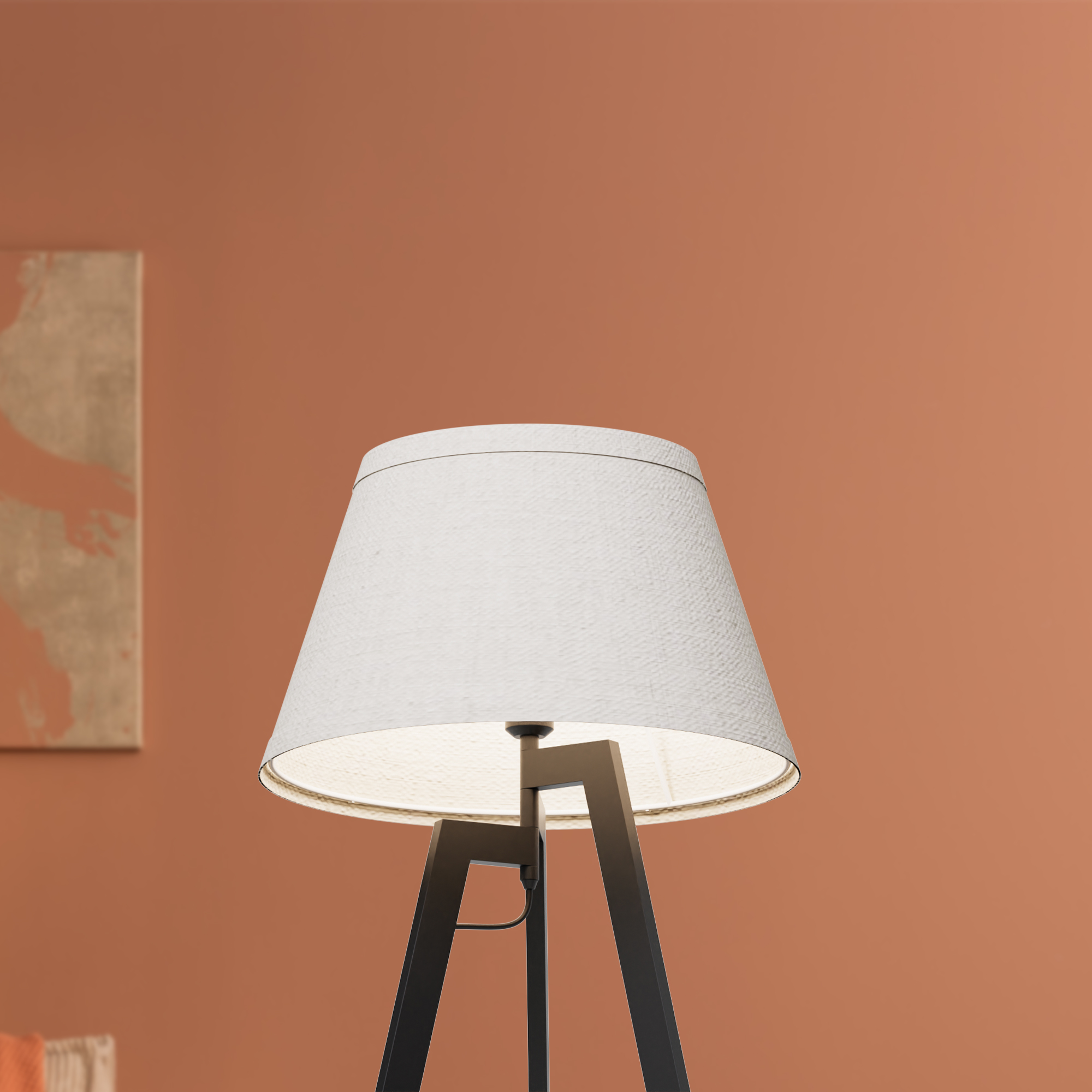 Architectural Tripod 27 in. Table Lamp with Textured Shade - Cozy Illumination