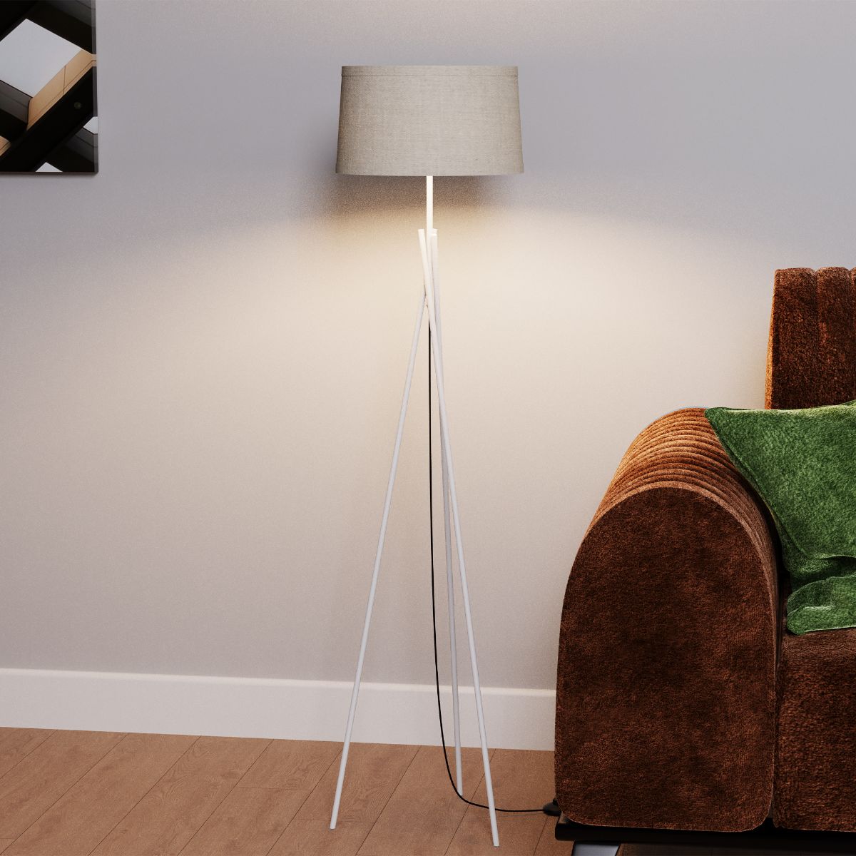 Sleek Crossed Legs 66 in. Floor Lamp with Fabric Shade - E26 Bulb Friendly- Elegant Illumination thumbnail 5