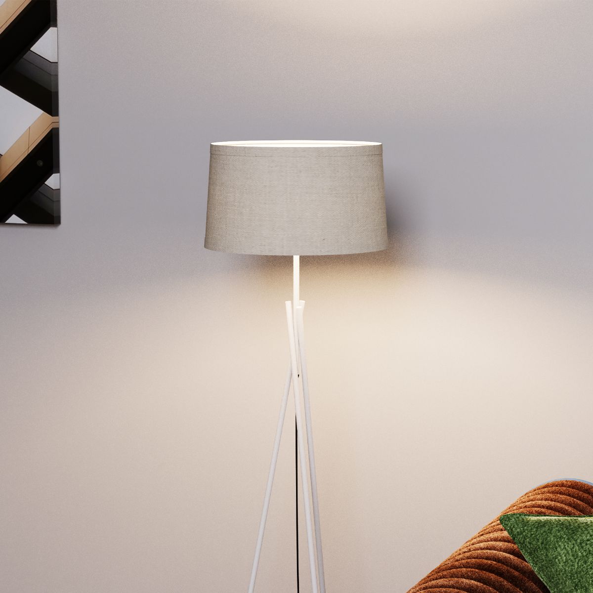 Sleek Crossed Legs 66 in. Floor Lamp with Fabric Shade - E26 Bulb Friendly- Elegant Illumination thumbnail 6