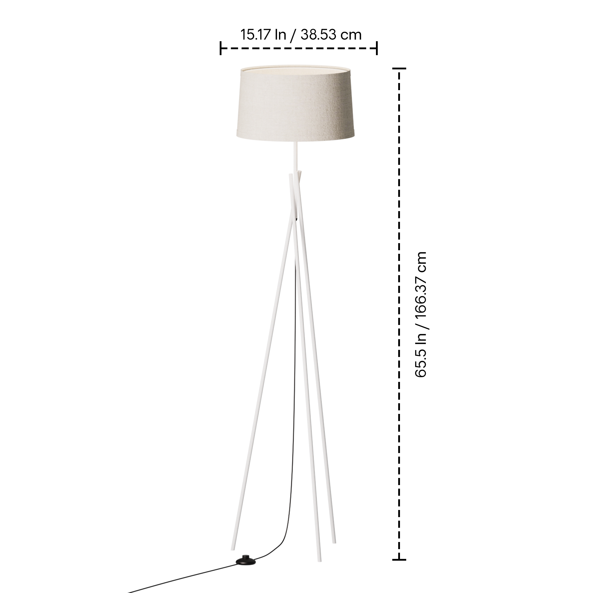Sleek Crossed Legs 66 in. Floor Lamp with Fabric Shade - E26 Bulb Friendly- Elegant Illumination thumbnail 7