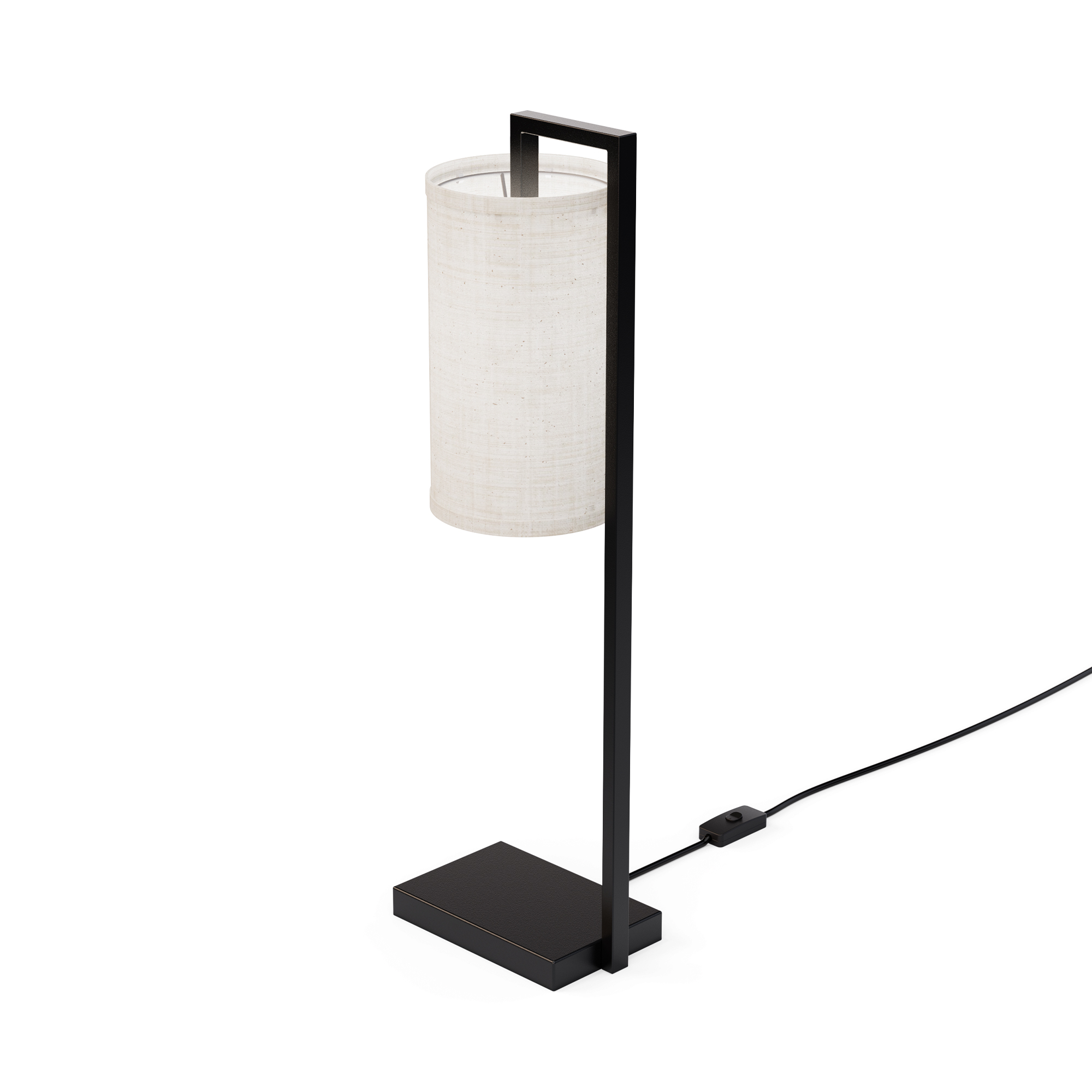 Rectangular Frame Table Lamp with Cylinder Shade - 25 in. - E26 Bulb Compatible - Modern Design
