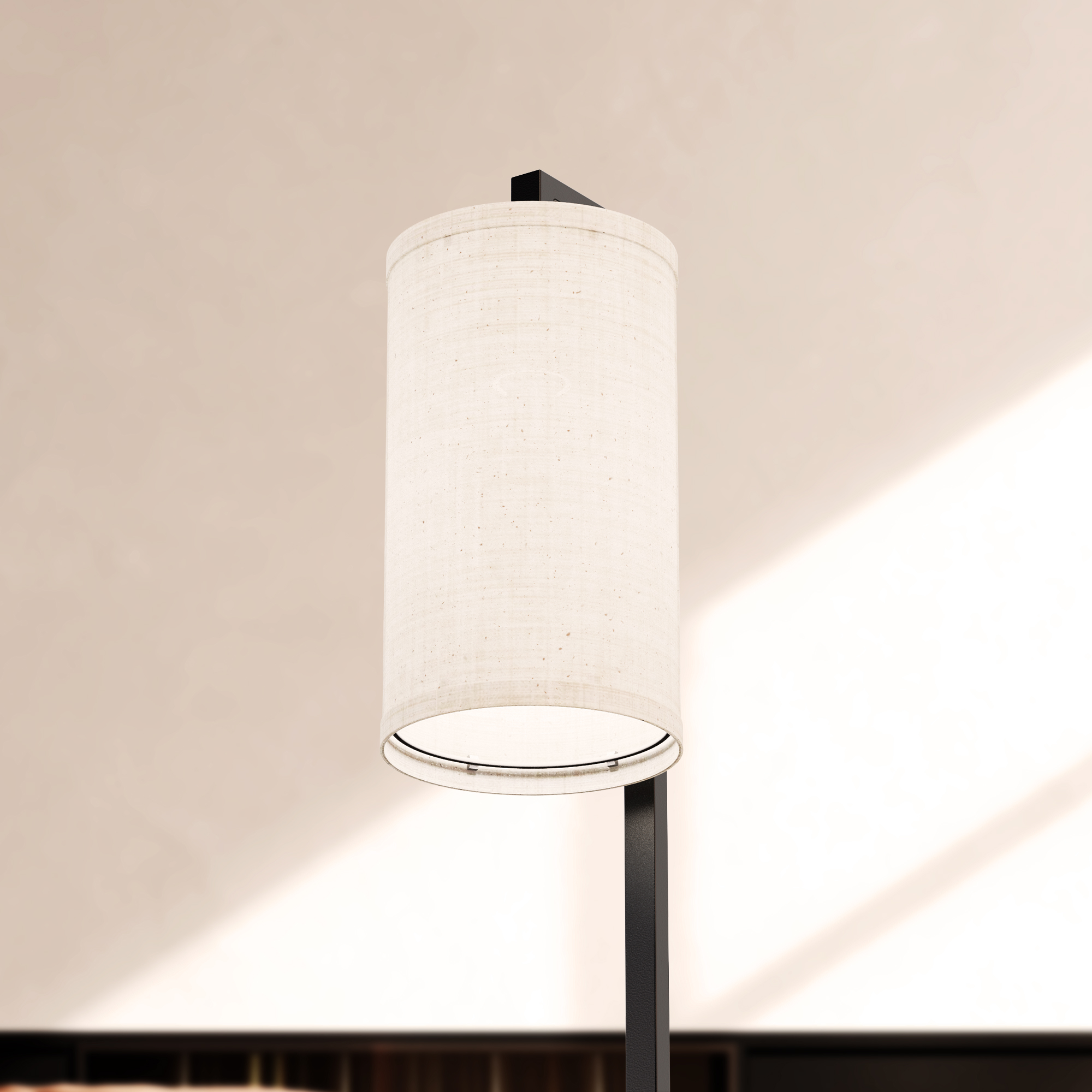Rectangular Frame Table Lamp with Cylinder Shade - 25 in. - E26 Bulb Compatible - Modern Design