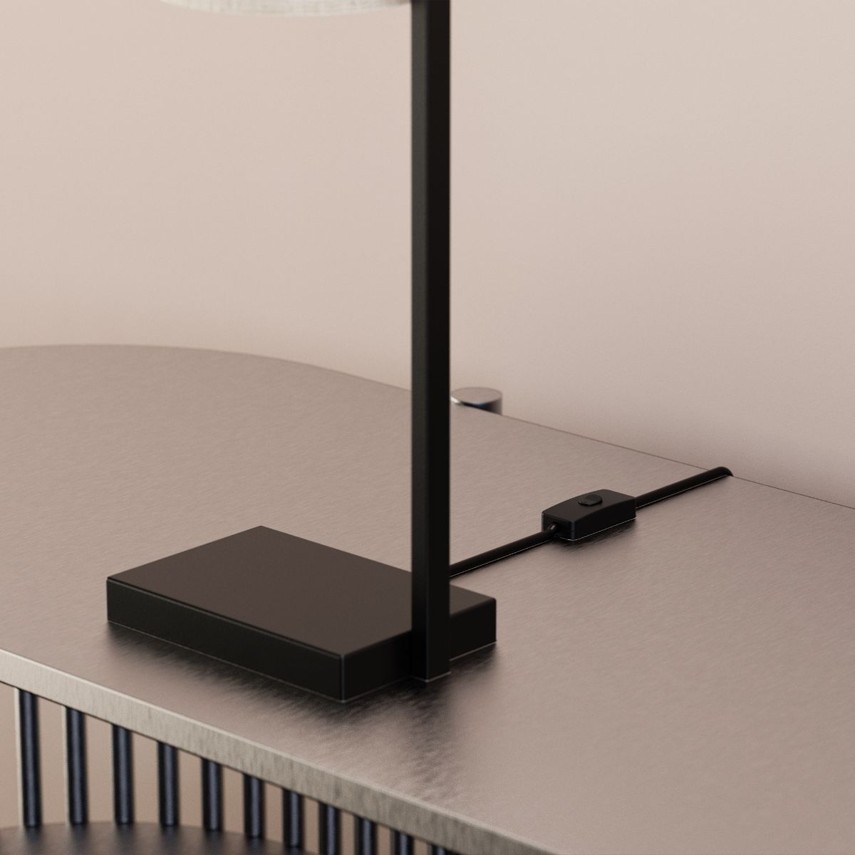 Rectangular Frame Table Lamp with Cylinder Shade - 25 in. - E26 Bulb Compatible - Modern Design