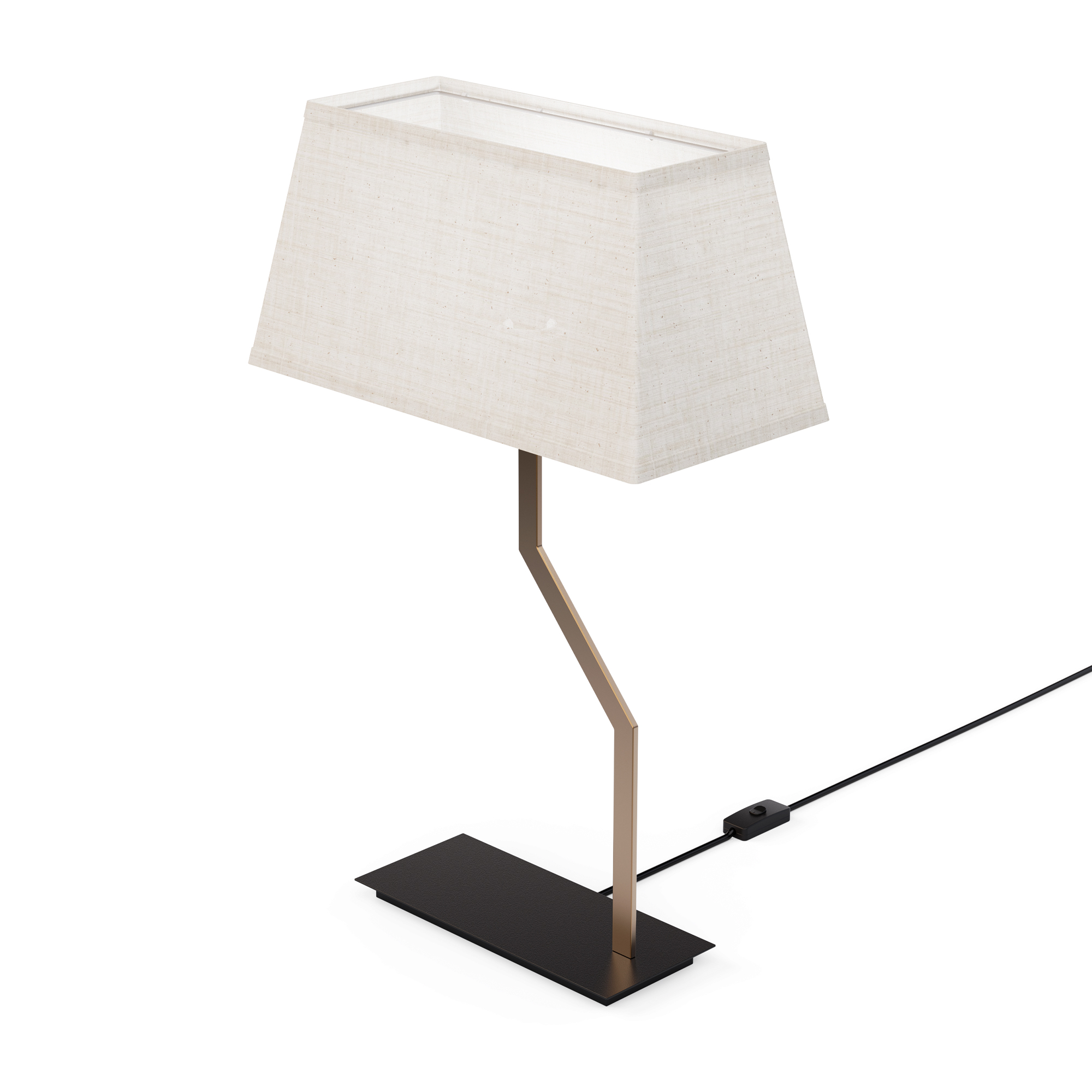 Angled Brass Table Lamp with Textured Shade - 25 in. - E26 Bulb Compatible - Modern Elegance