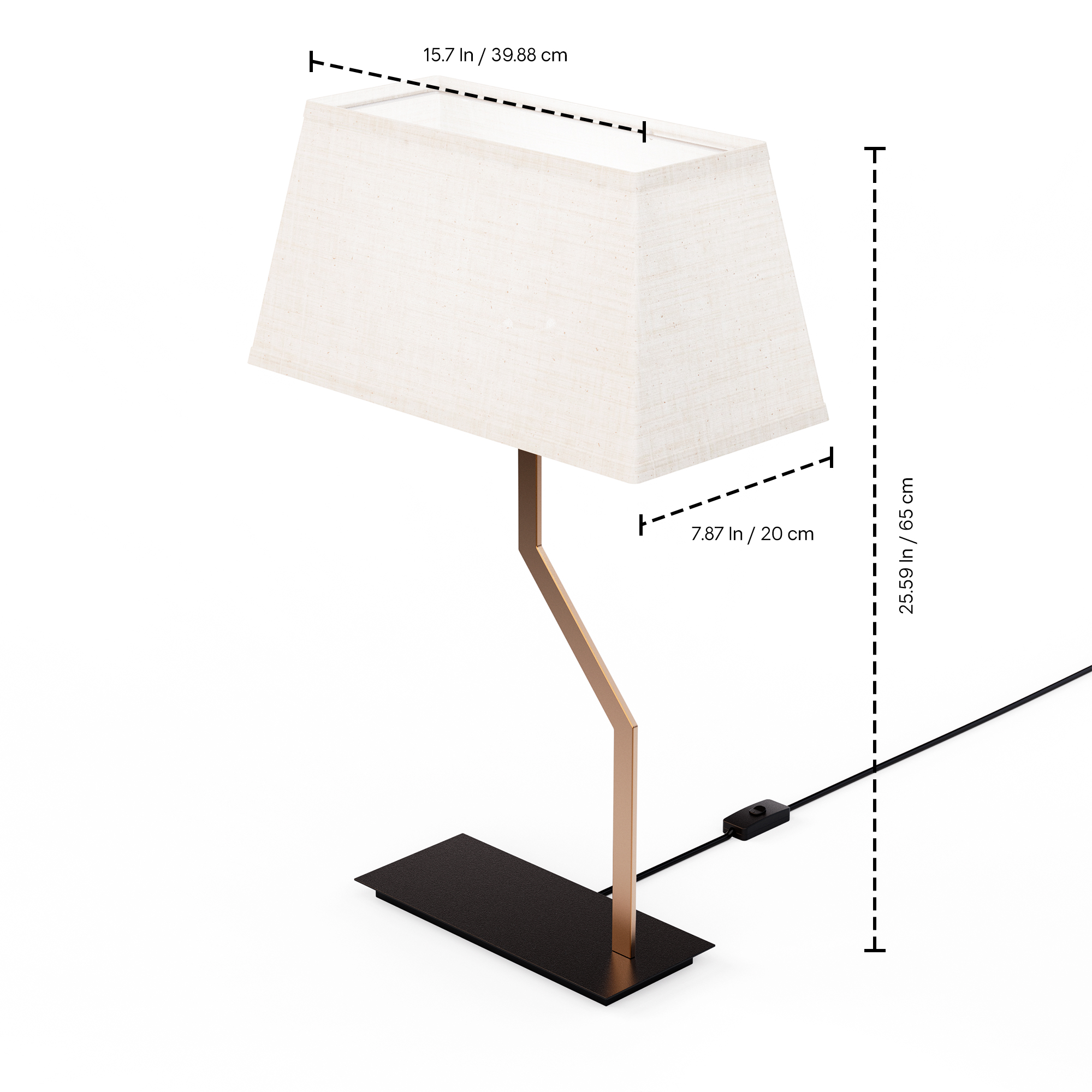 Angled Brass Table Lamp with Textured Shade - 25 in. - E26 Bulb Compatible - Modern Elegance thumbnail 7