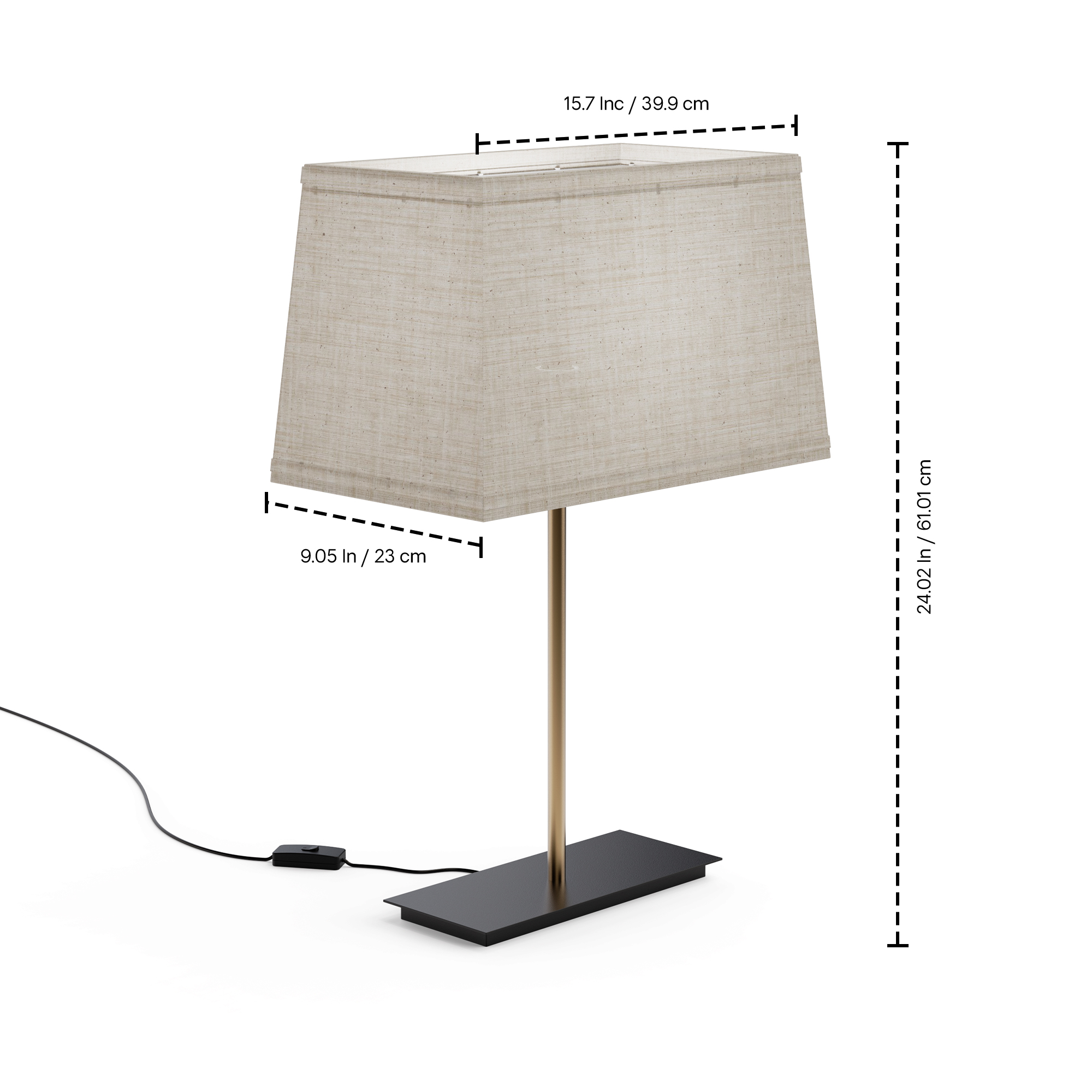 Classic Square Table Lamp with Textured Shade - 24 in. - E26 Bulb Compatible - Timeless Appeal thumbnail 6