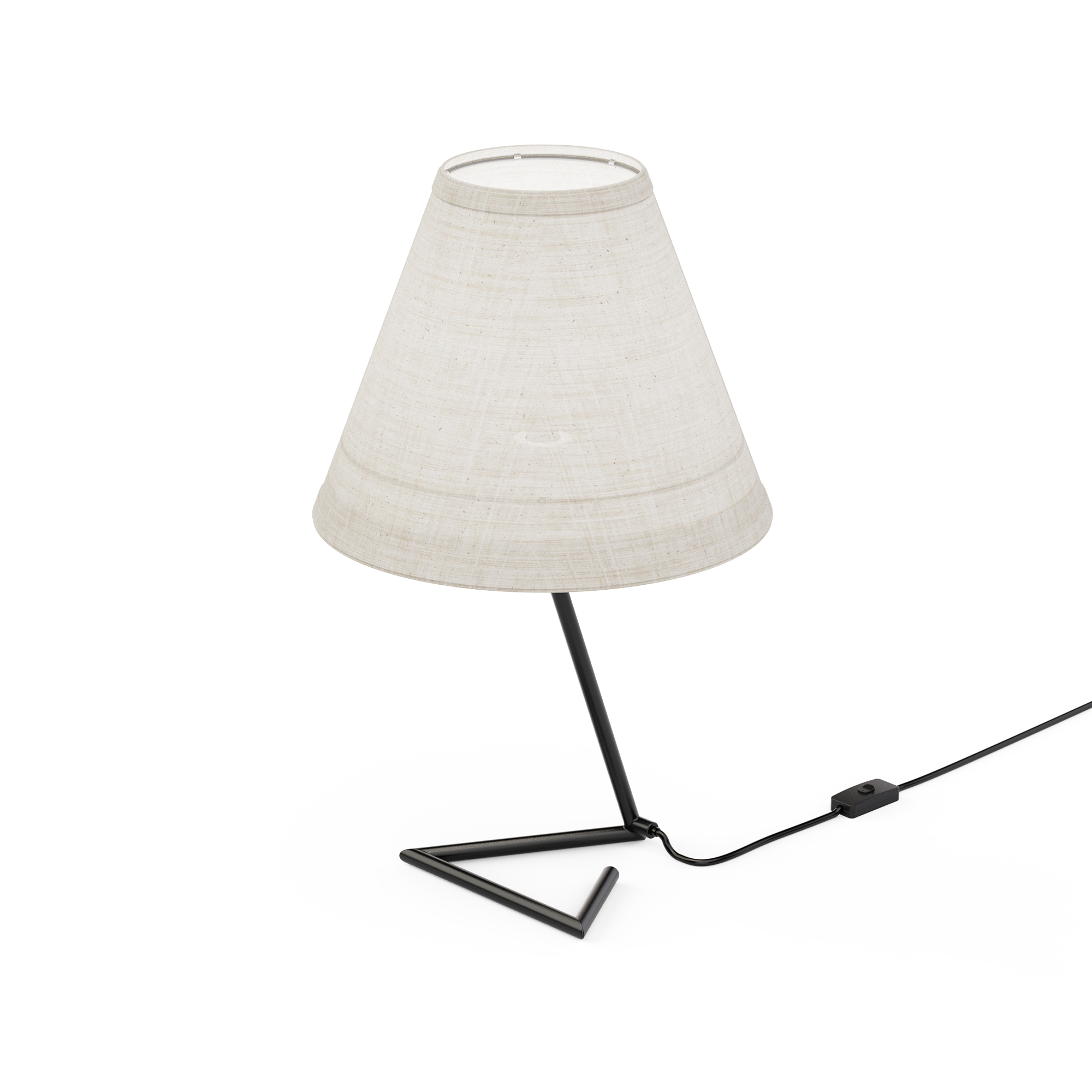 Angular Base Table Lamp with Conical Shade - 23 in. - E26 Bulb Compatible - Contemporary Design