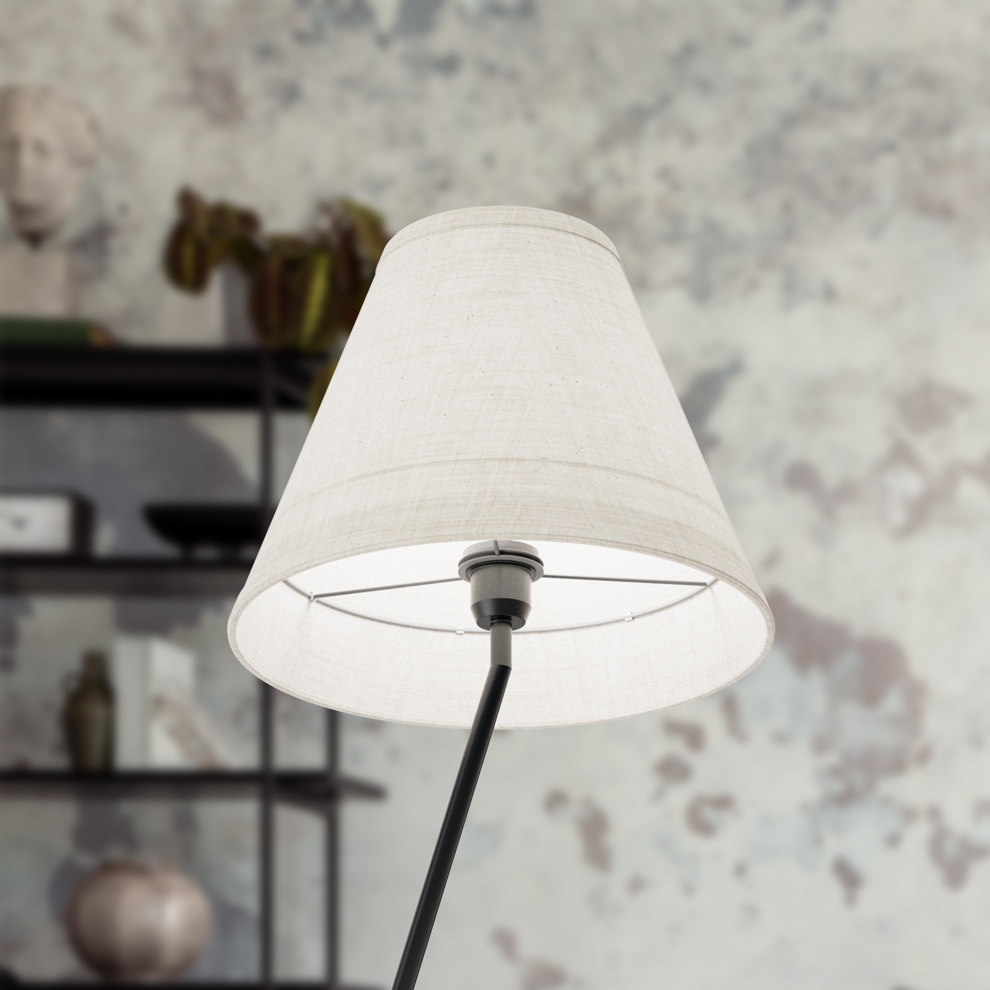 Angular Base Table Lamp with Conical Shade - 23 in. - E26 Bulb Compatible - Contemporary Design