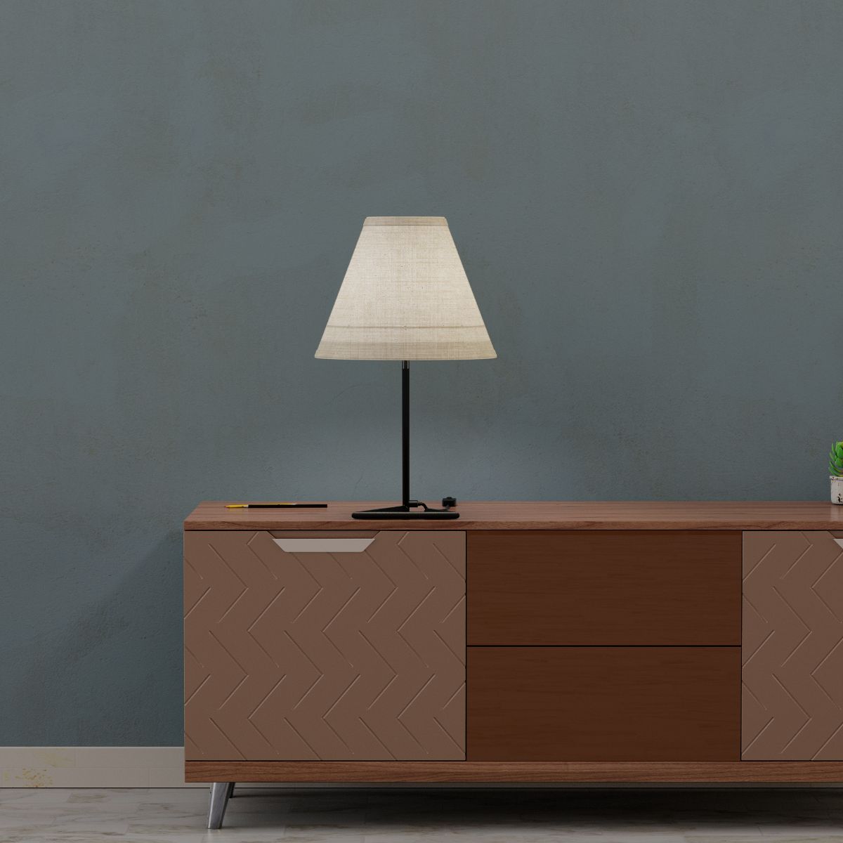 Angular Base Table Lamp with Conical Shade - 23 in. - E26 Bulb Compatible - Contemporary Design thumbnail 4