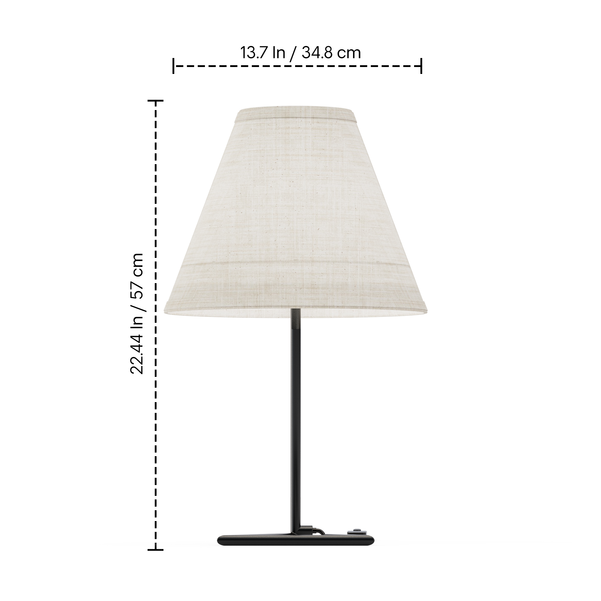 Angular Base Table Lamp with Conical Shade - 23 in. - E26 Bulb Compatible - Contemporary Design thumbnail 7
