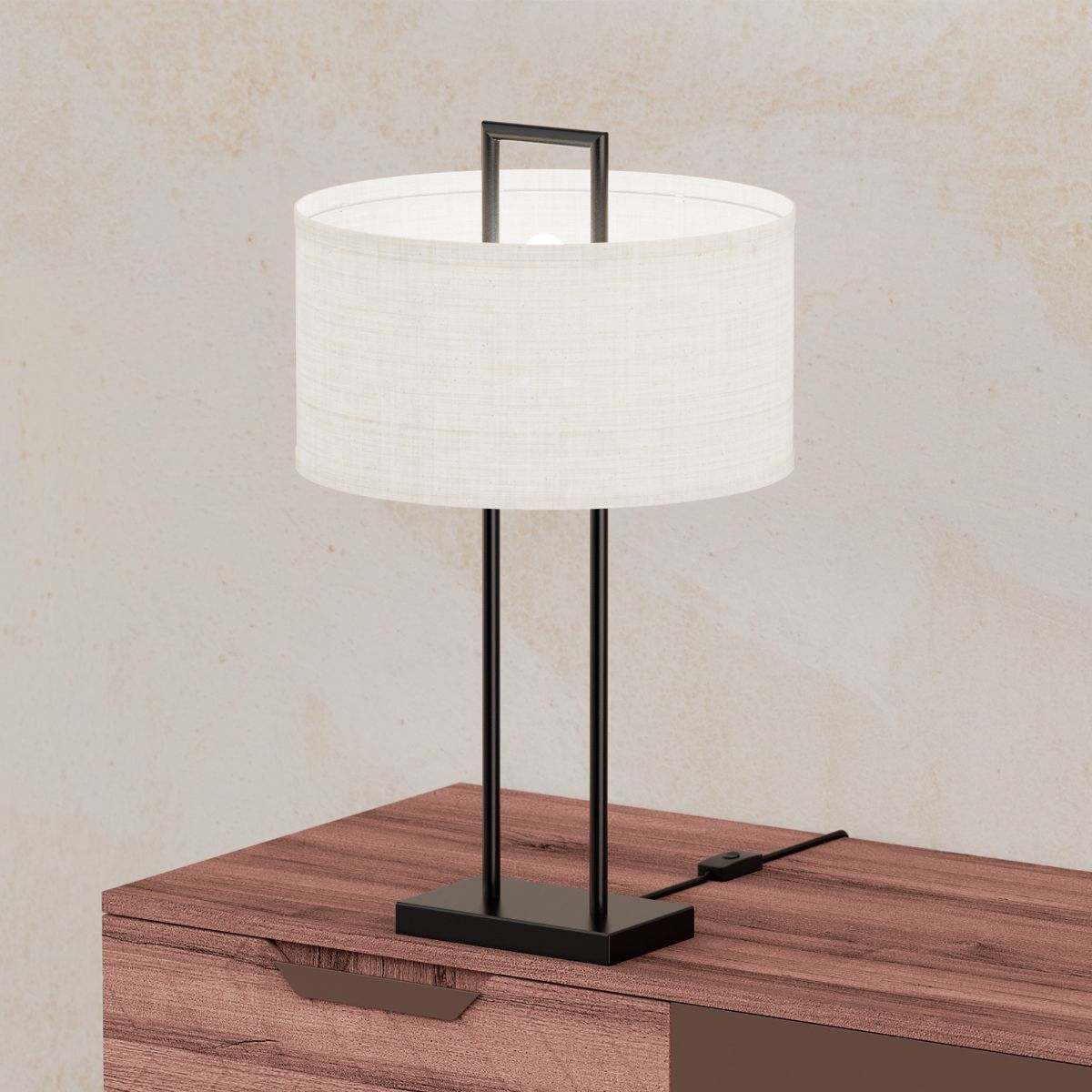 Modern Structure Table Lamp with Textured Shade - 25 in. - E26 Bulb Compatible - Chic Design thumbnail 5
