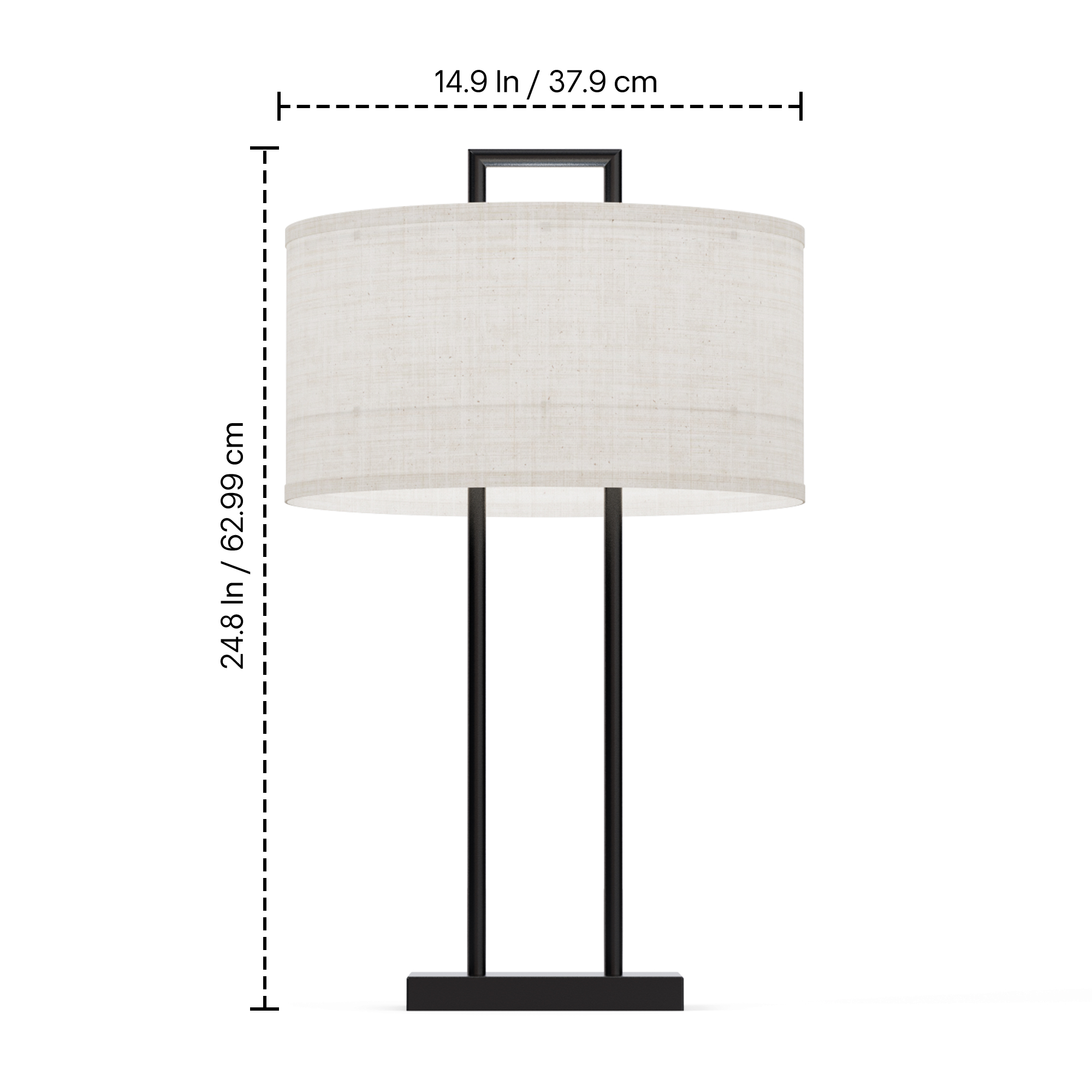 Modern Structure Table Lamp with Textured Shade - 25 in. - E26 Bulb Compatible - Chic Design thumbnail 6