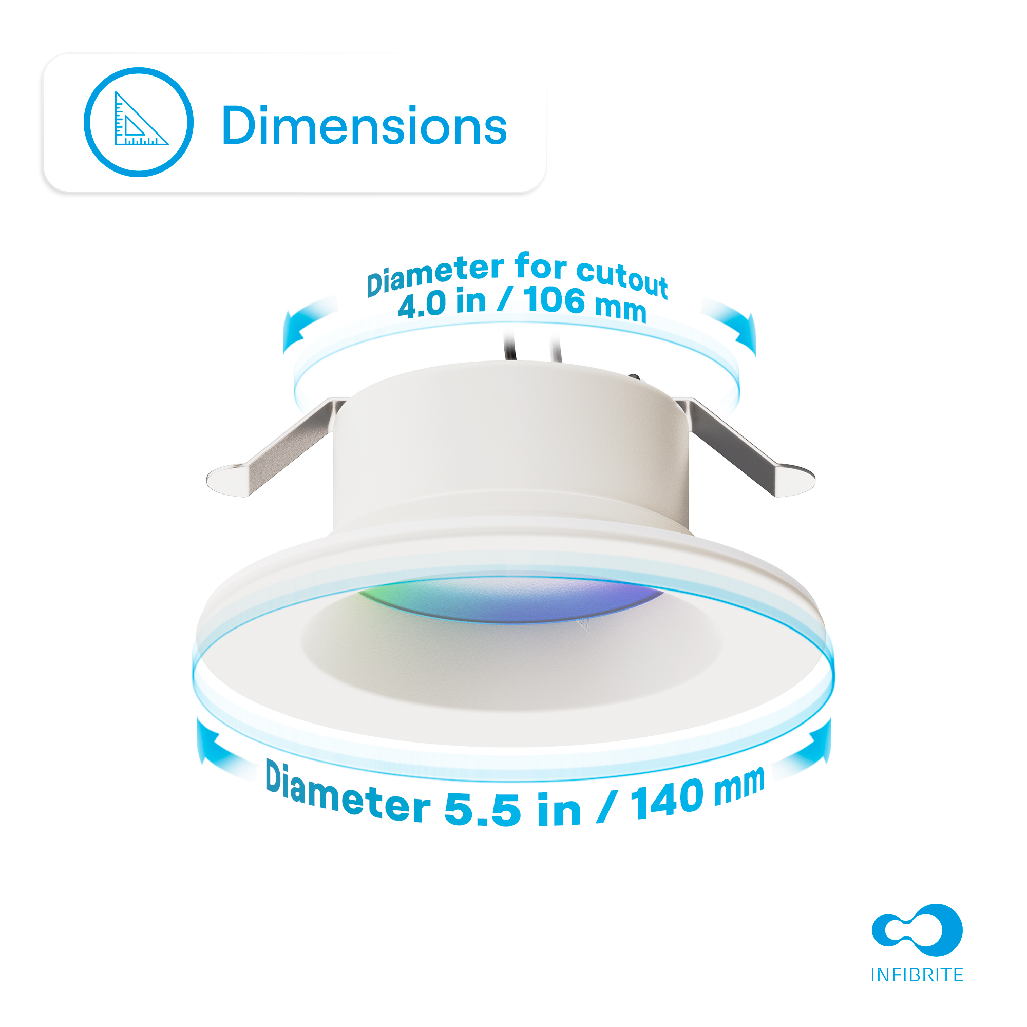 4 Inch Smart Recessed Light, Color Changing and Tunable White, WiFi Retrofit LED Downlight E26 Base, No Hub, Works with Alexa and Google, Dimmable, 810LM, RGBCW, Wet Rated thumbnail 7