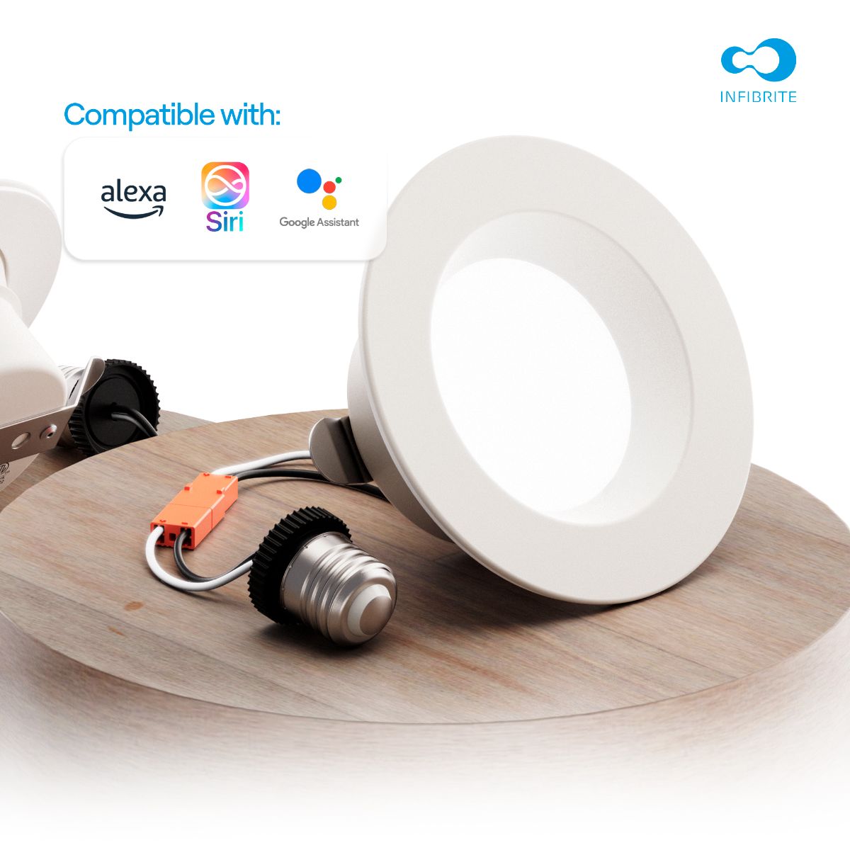 4 Inch 3000K Recessed Retrofit LED, Dimmable, Wet Rated, Ceiling Light Kit (Includes E26 Connector), Warm White, 9W, 750LM, Sleek Series thumbnail 7