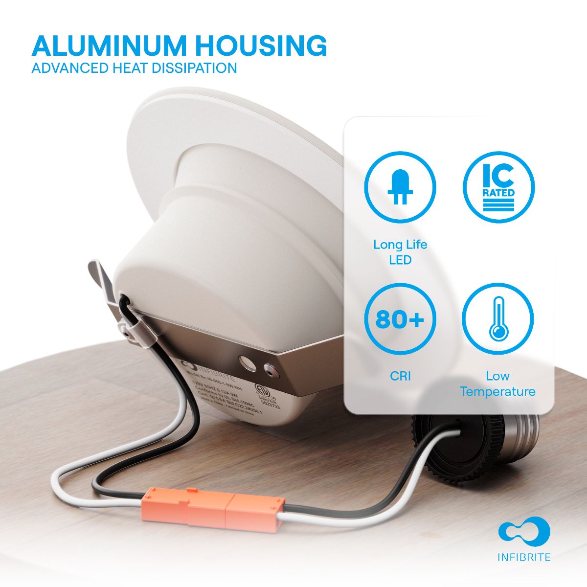 4 Inch 3CCT Selectable Recessed Retrofit LED, Dimmable, Wet Rated, Ceiling Light Kit (Includes E26 Connector), 9W, 750LM, Sleek Series