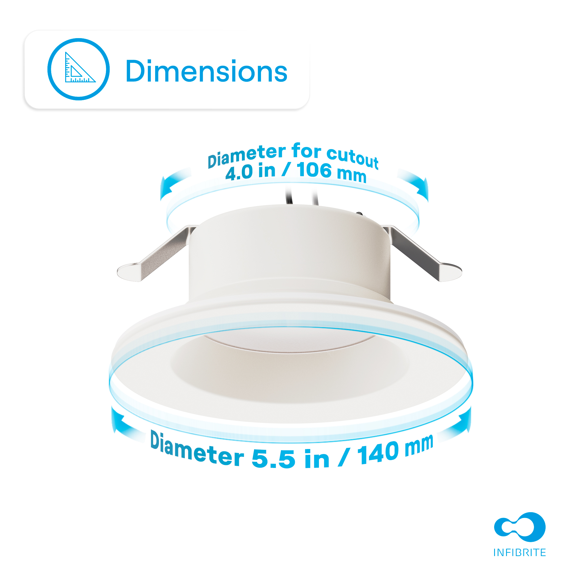 4 Inch 5CCT Selectable Recessed Retrofit LED, Dimmable, Wet Rated, Ceiling Light Kit (Includes E26 Connector), 9W, 750LM, Sleek Series thumbnail 8