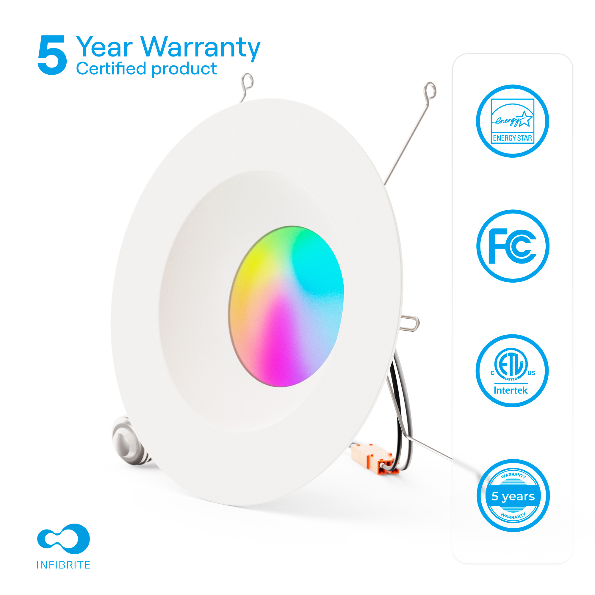 5 & 6 Inch Smart Recessed Light, Color Changing and Tunable White, WiFi Retrofit LED Downlight E26 Base, No Hub, Works with Alexa and Google, Dimmable, 1100LM, 12W, RGBCW, Wet Rated (24 Pack thumbnail 6