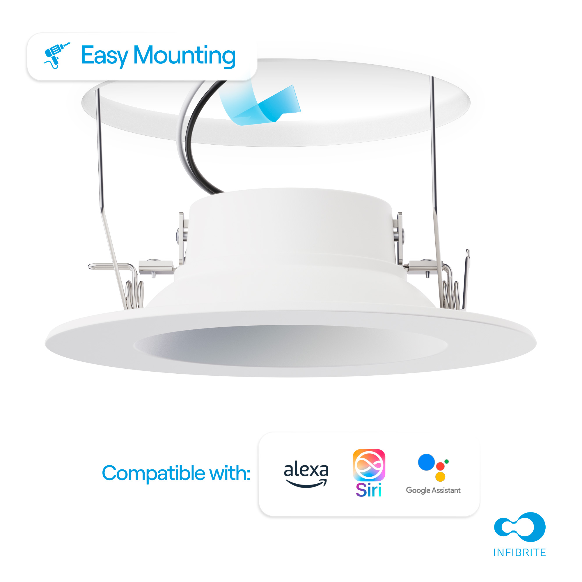 5 & 6 Inch Smart Recessed Light, Color Changing and Tunable White, WiFi Retrofit LED Downlight E26 Base, No Hub, Works with Alexa and Google, Dimmable, 1100LM, 12W, RGBCW, Wet Rated (24 Pack thumbnail 7