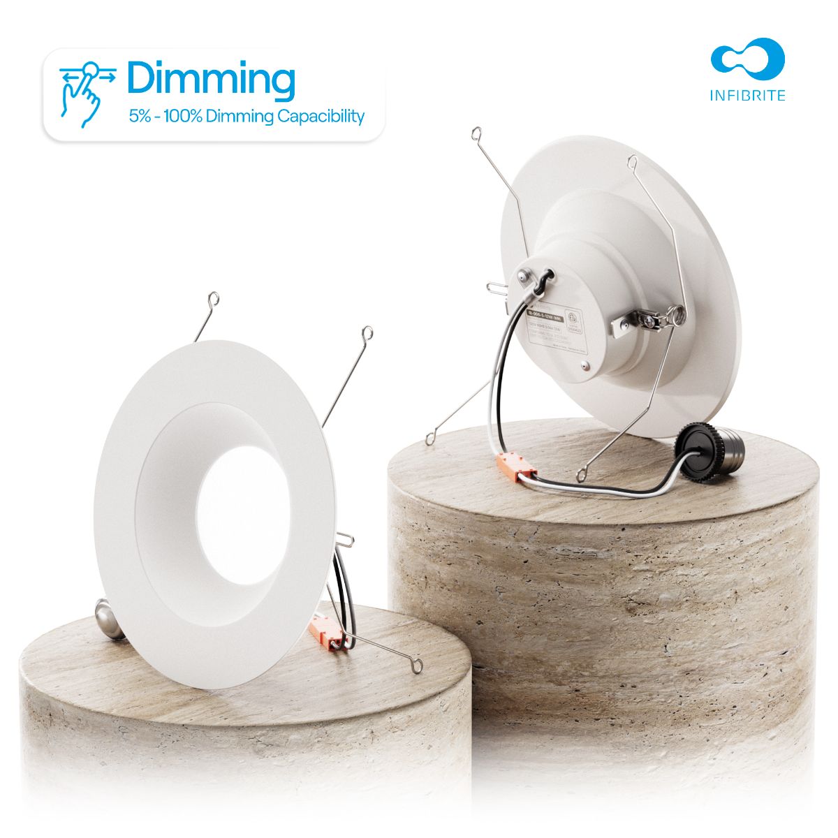 5 & 6 Inch 5000K Recessed Retrofit LED, Dimmable, Wet Rated, Ceiling Light Kit (Includes E26 Connector), Daylight, 12W, 1100LM, Sleek Series thumbnail 8