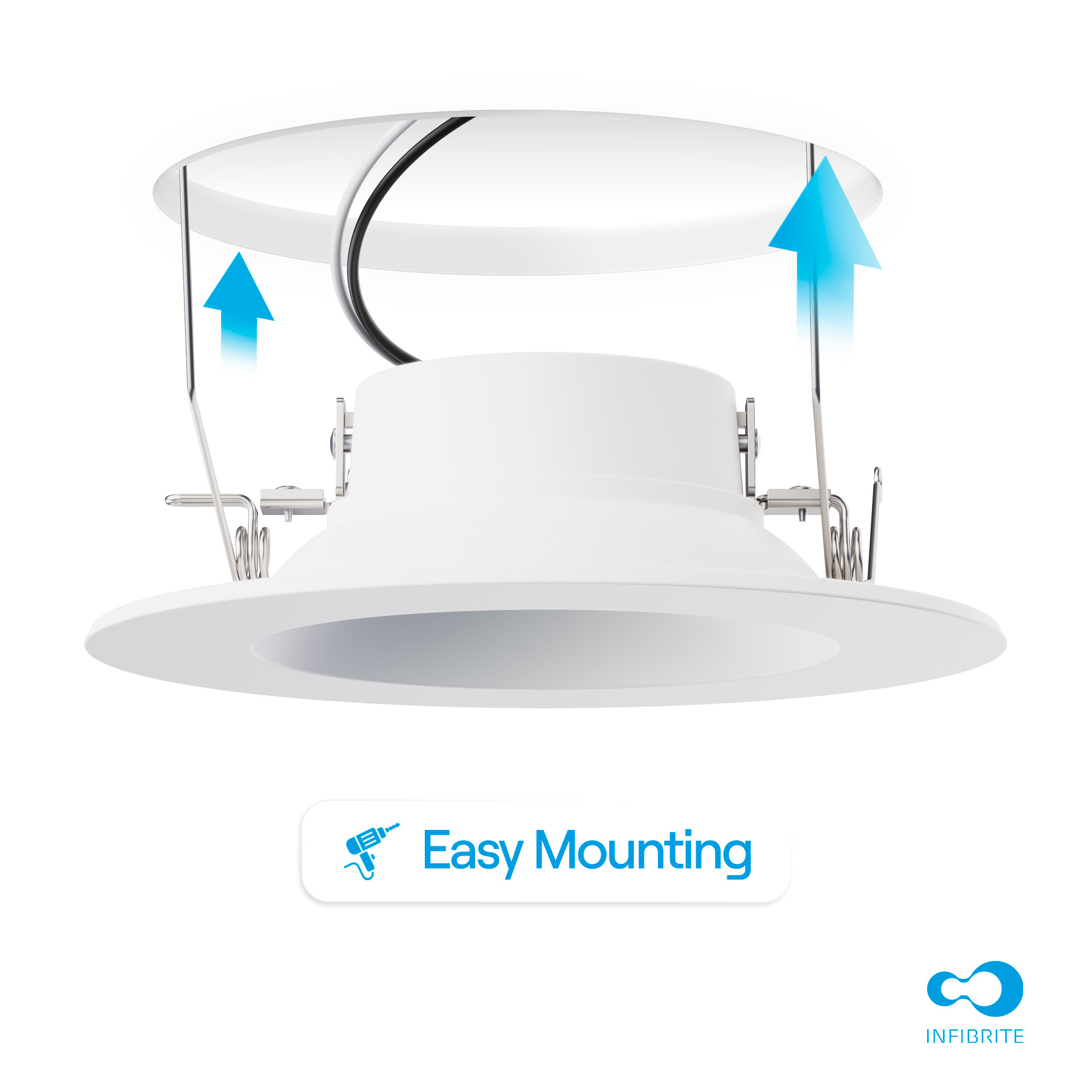 5 & 6 Inch 6000K Recessed Retrofit LED, Dimmable, Wet Rated, Ceiling Light Kit (Includes E26 Connector), Clear White, 12W, 1100LM, Sleek Series thumbnail 6
