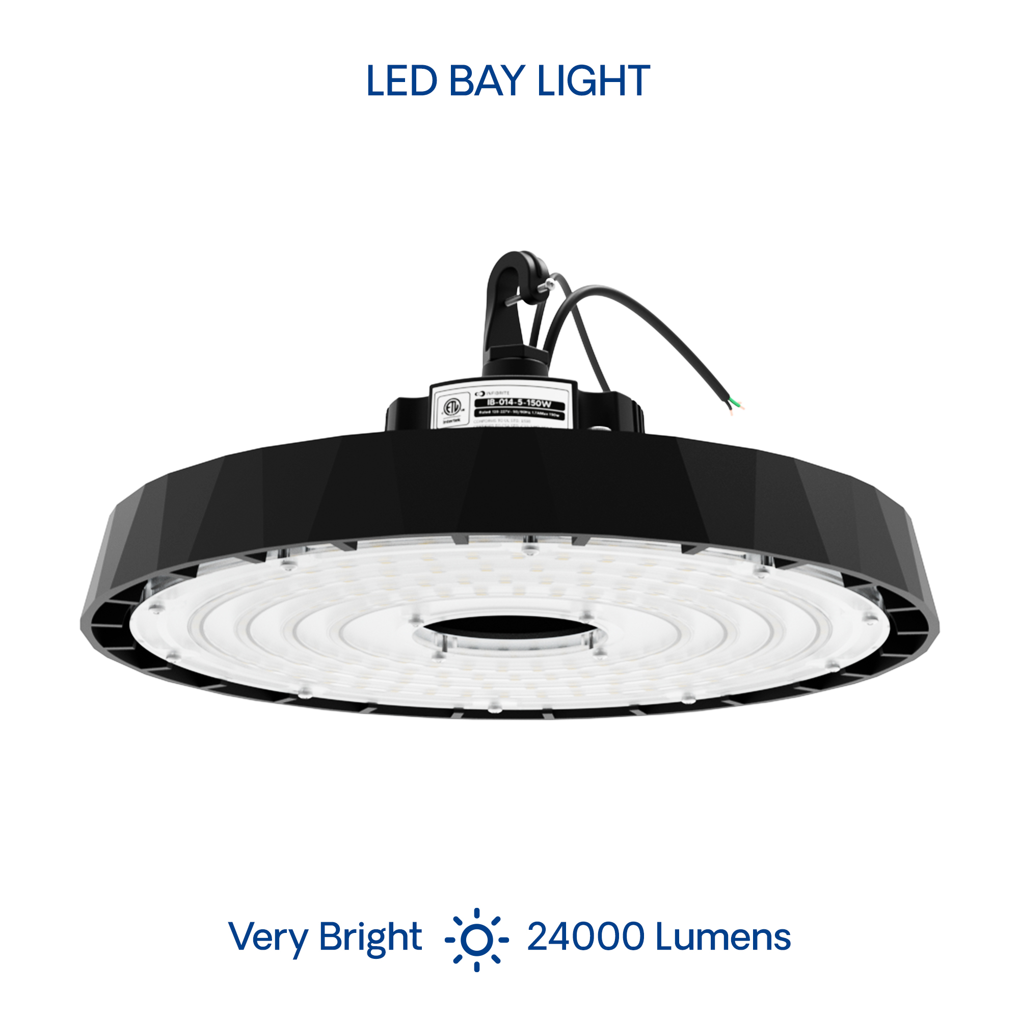 UFO LED High Bay Light, 150W 24,000LM, 5000K Daylight, 0-10V Dimmable, ETL Listed