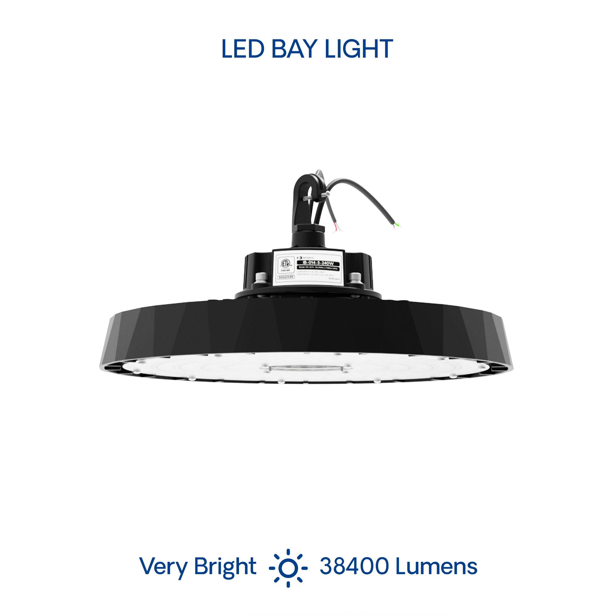 UFO LED High Bay Light, 240W 38,400LM, 5000K Daylight, 0-10V Dimmable, ETL Listed