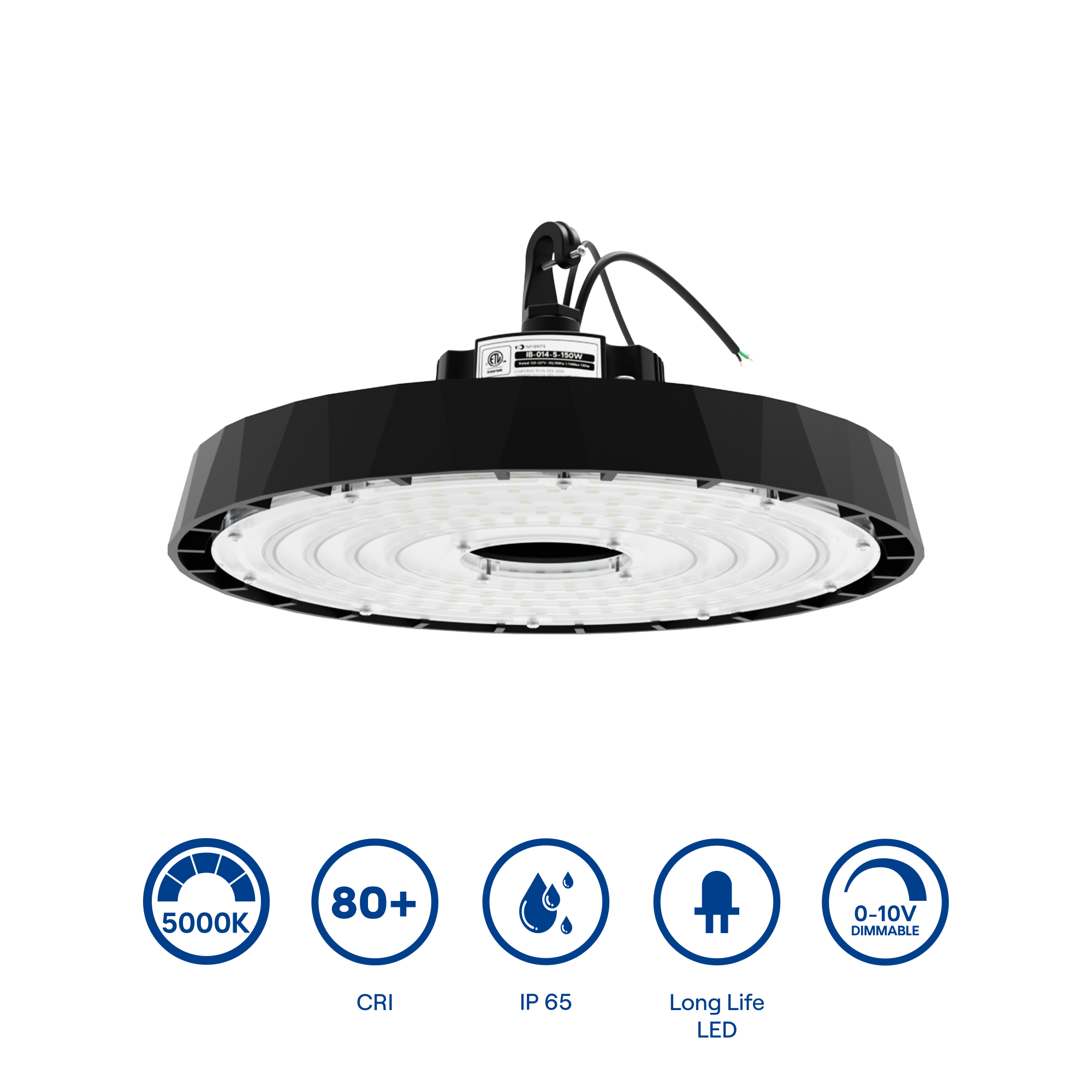 UFO LED High Bay Light, 320W 51,200LM, 5000K Daylight, 0-10V Dimmable, ETL Listed thumbnail 5