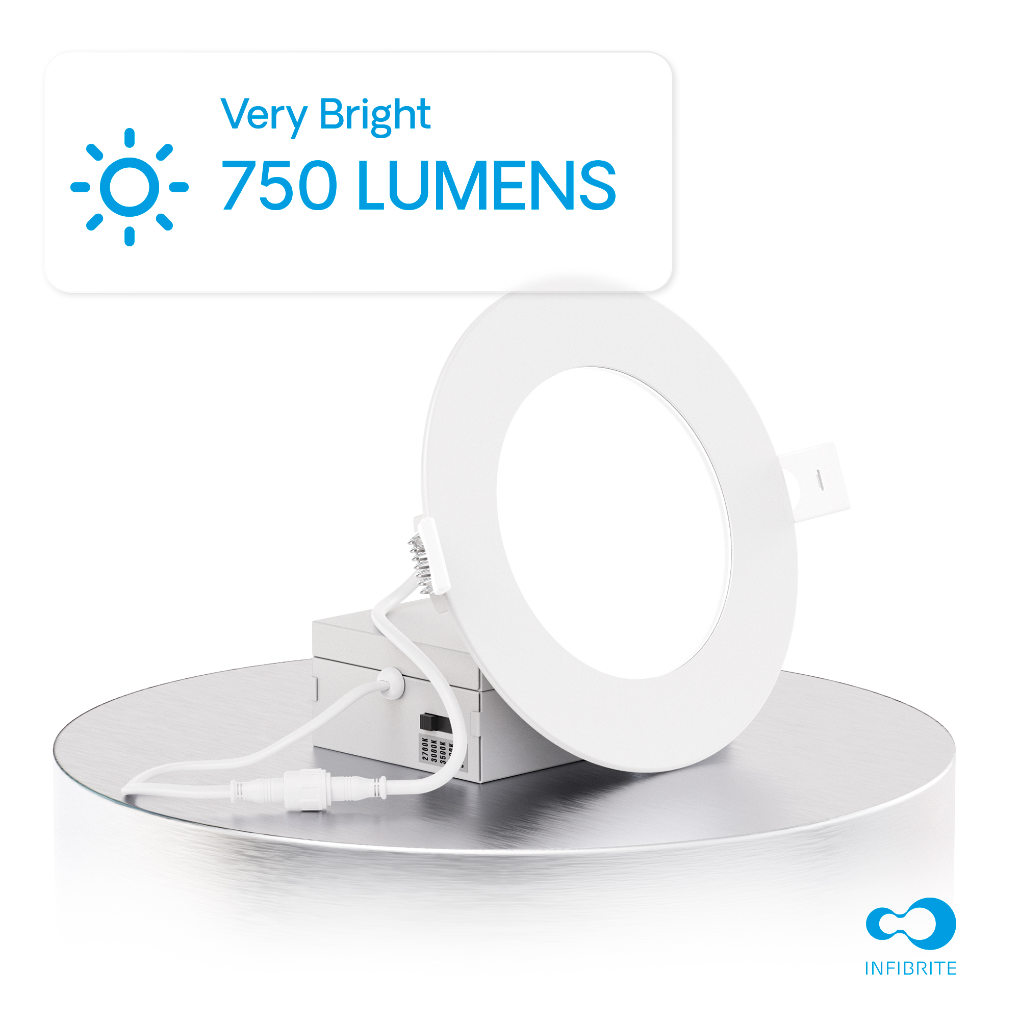 4 Inch 5CCT Selectable White New Construction 9 Watt 850LM 0-10V Dimmable LED Light 120-277V