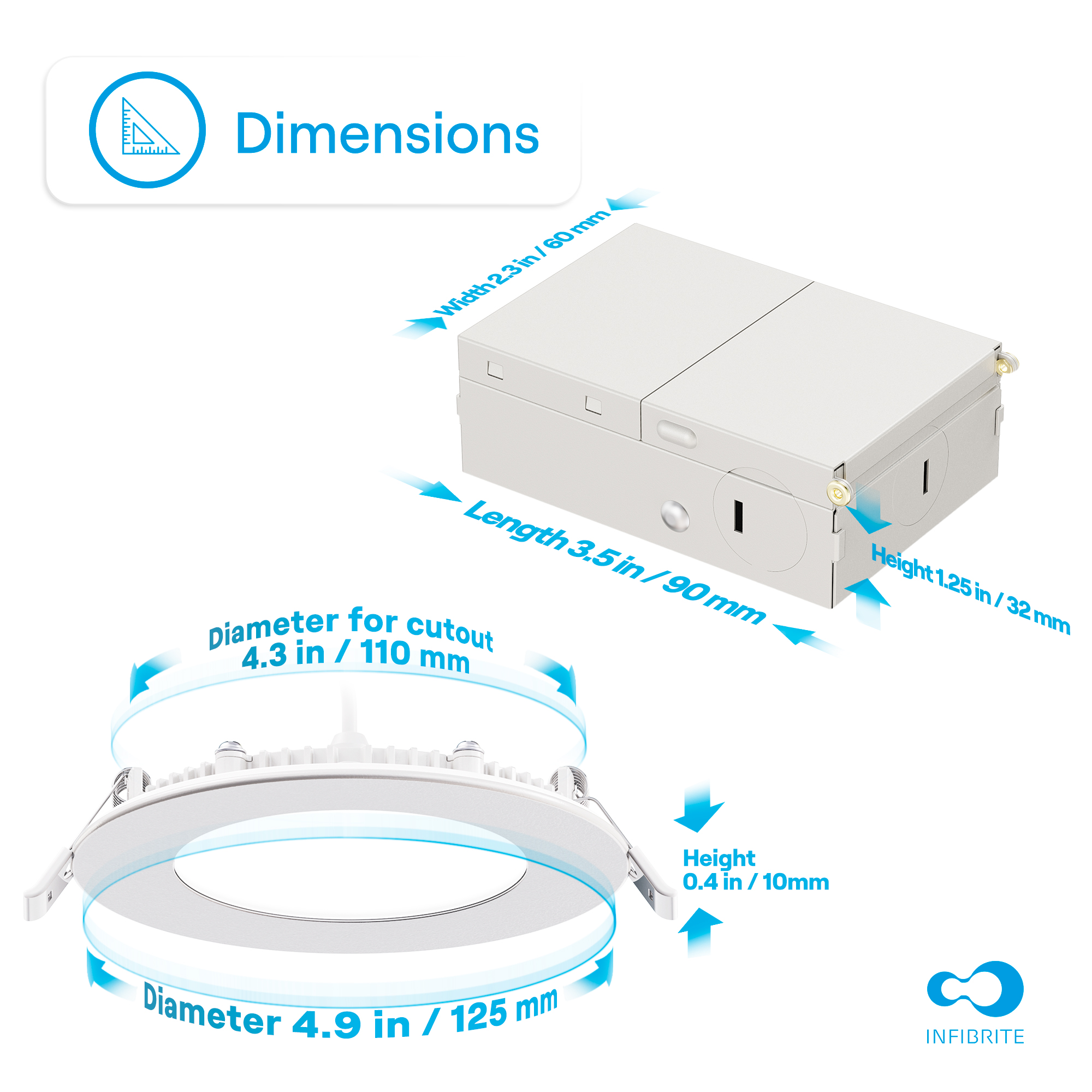 4 Inch 5CCT Selectable White New Construction 9 Watt 850LM 0-10V Dimmable LED Light 120-277V thumbnail 8