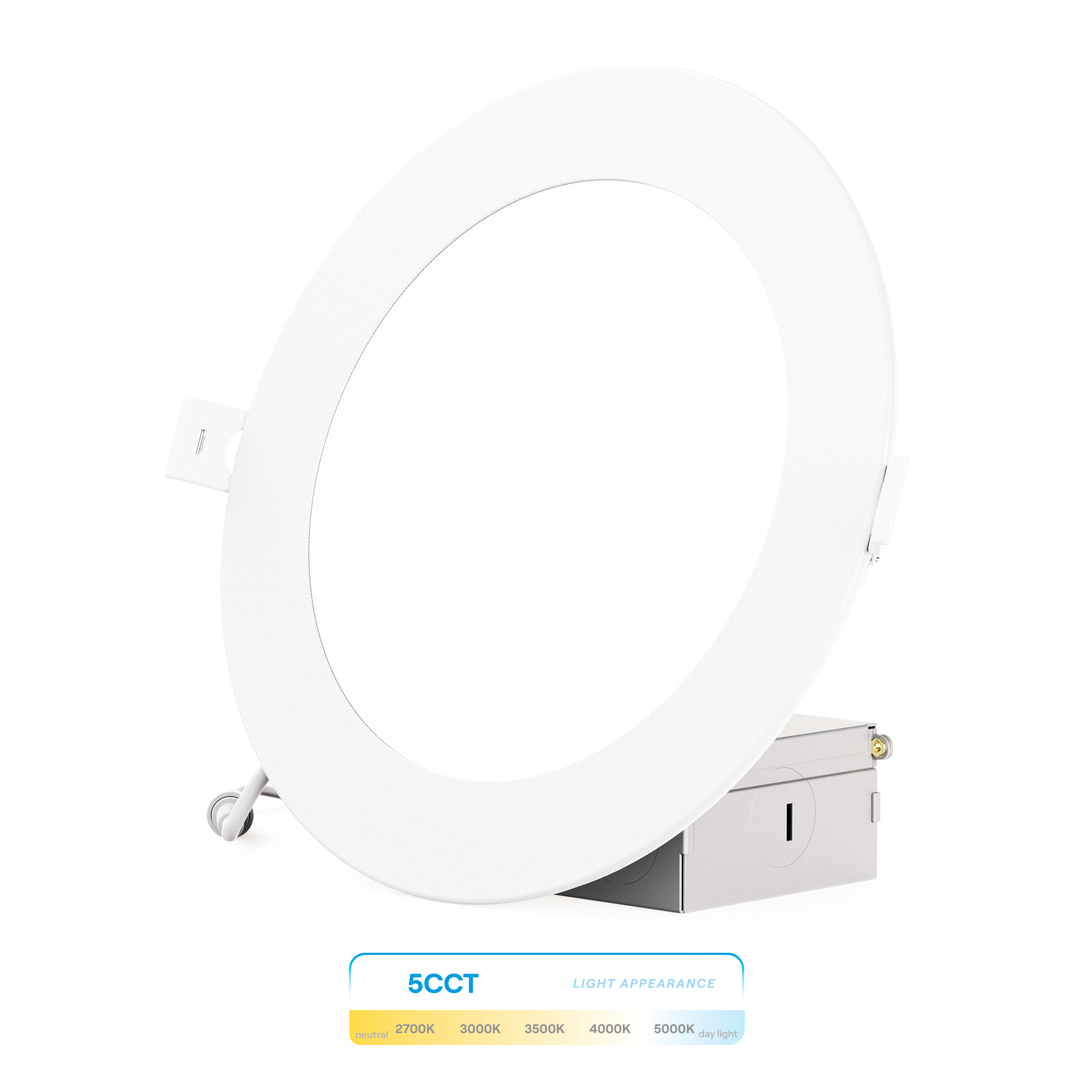 6 Inch 5CCT Selectable White New Construction 12 Watt 1200LM 0-10V Dimmable LED Light 120-277V (12 Pack)