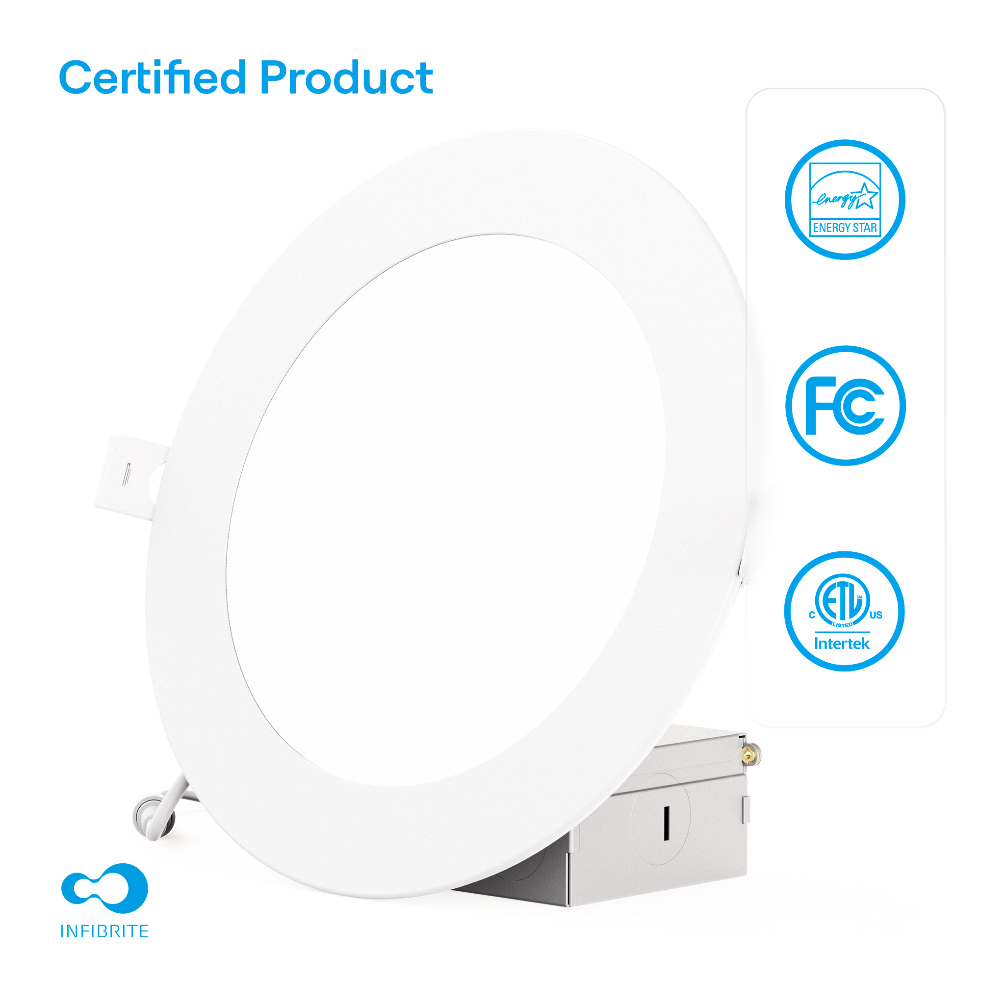 6 Inch 5CCT Selectable White New Construction 12 Watt 1200LM 0-10V Dimmable LED Light 120-277V thumbnail 4