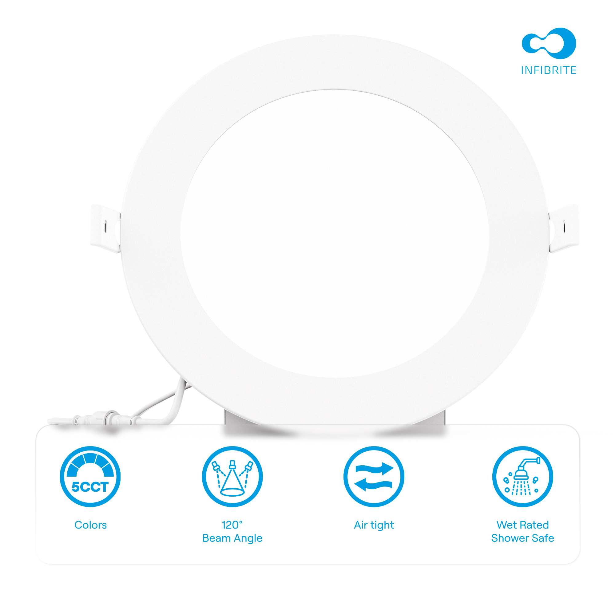 6 Inch 5CCT Selectable White New Construction 12 Watt 1200LM 0-10V Dimmable LED Light 120-277V thumbnail 5