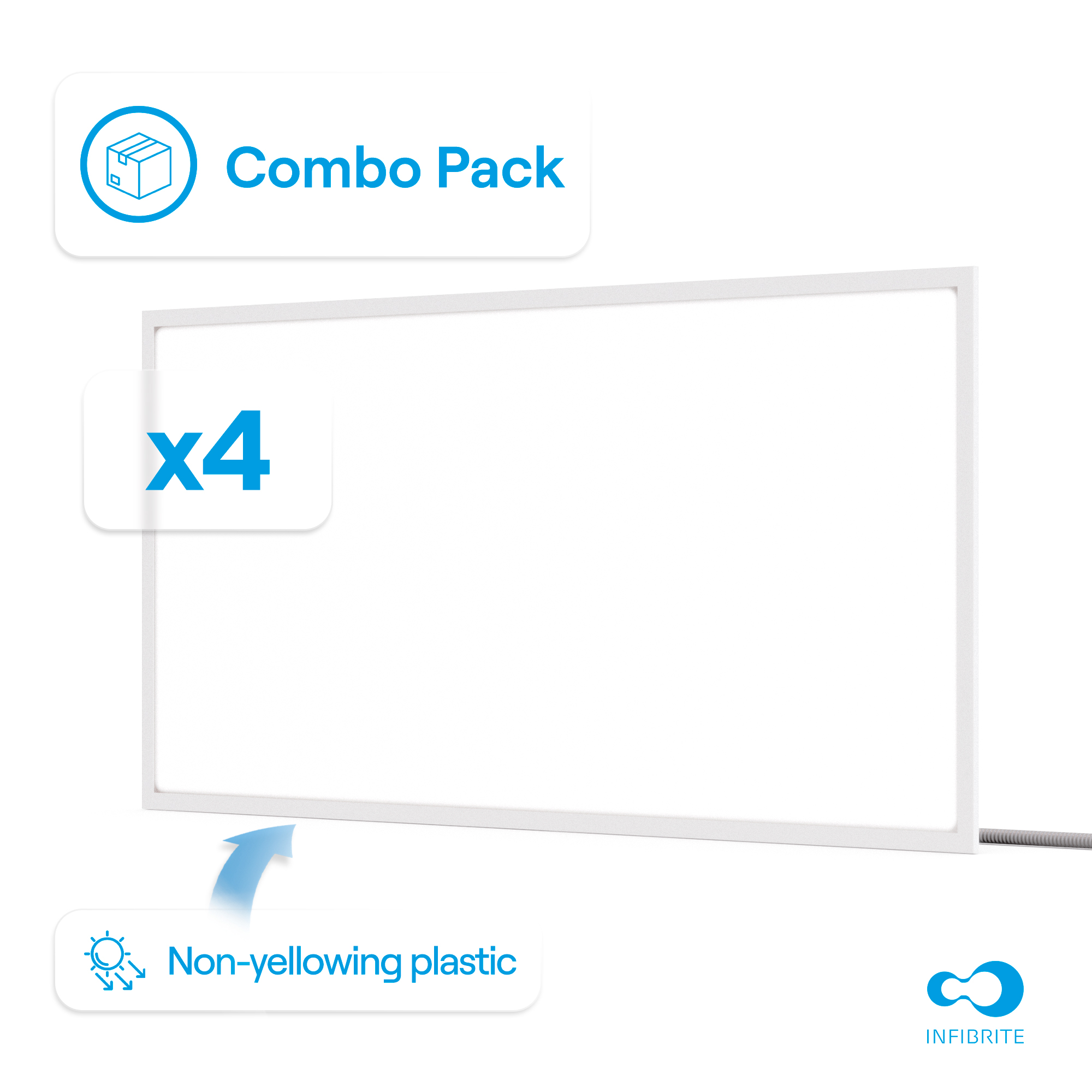 2x4 LED Backlit Panel Light, 35W/45W/56W 5,200/6,500/7,800LM, 3CCT Selectable, 0-10V Dimmable, ETL, FCC, Energy Star, (4 Pack)