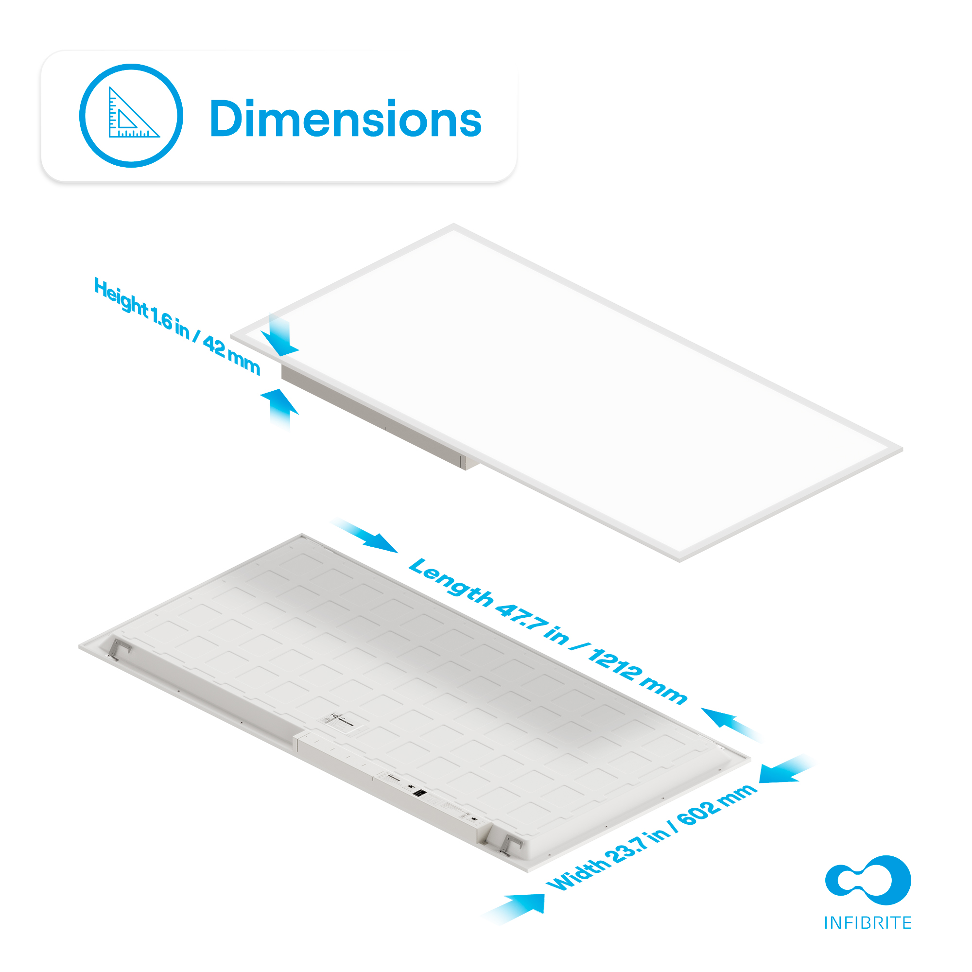 2x4 LED Backlit Panel Light, 35W/45W/56W 5,200/6,500/7,800LM, 3CCT Selectable, 0-10V Dimmable, ETL, FCC, Energy Star, (4 Pack)
