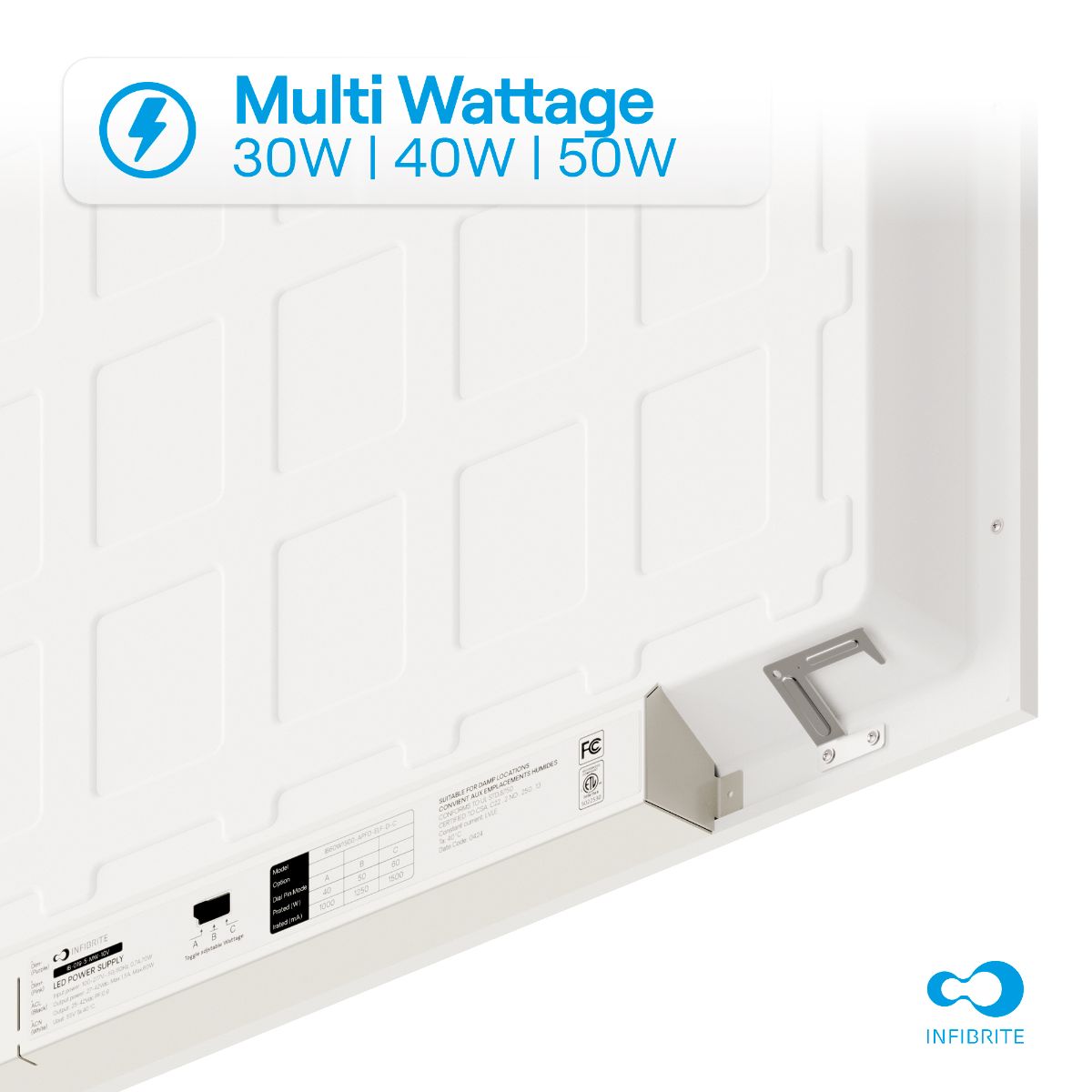 2x4 LED Backlit Panel Light, 35W/45W/56W 5,200/6,500/7,800LM, 5000K Daylight, 0-10V Dimmable, ETL, FCC, Energy Star, (4 Pack)