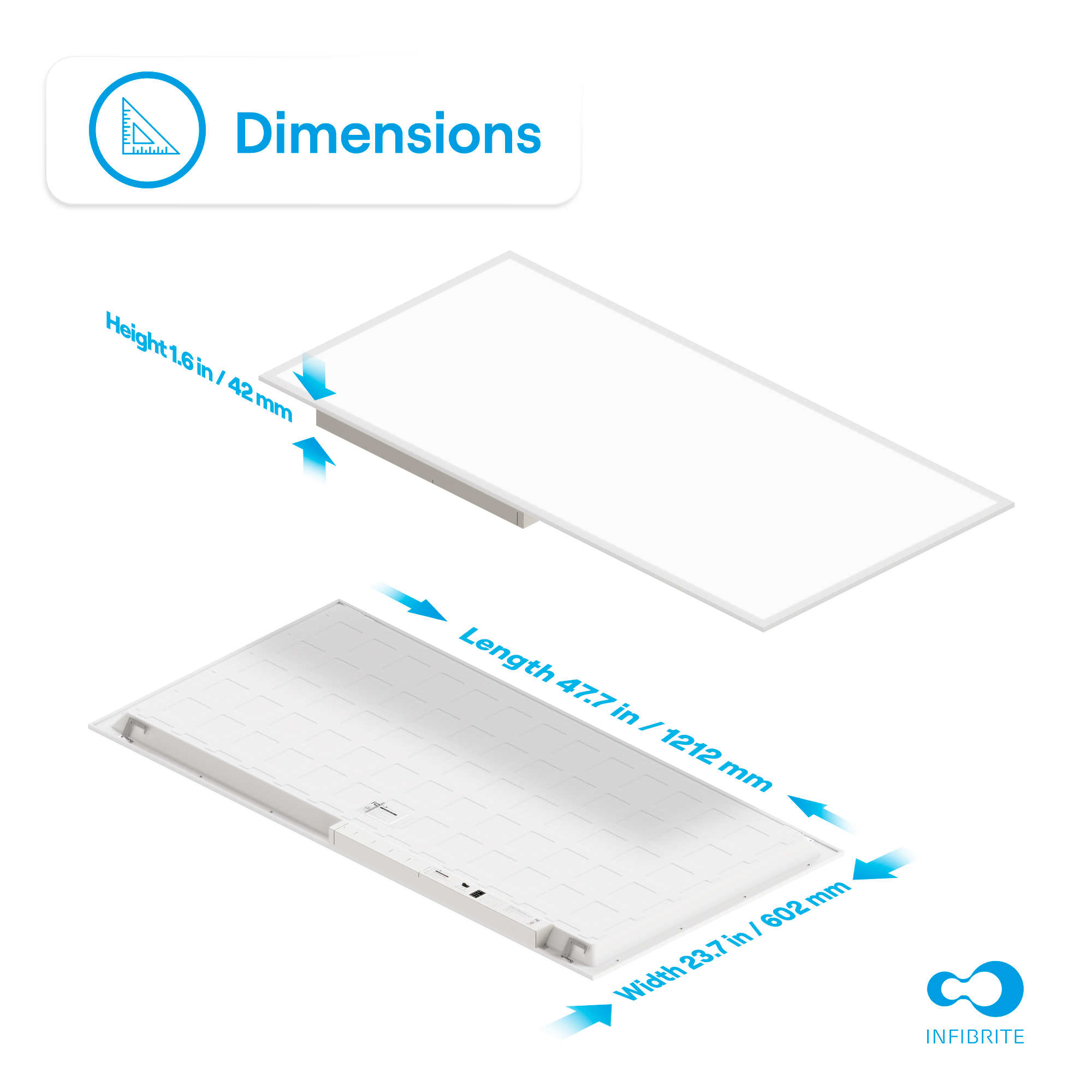 2x4 LED Backlit Panel Light, 35W/45W/56W 5,200/6,500/7,800LM, 5000K Daylight, 0-10V Dimmable, ETL, FCC, Energy Star, (4 Pack) thumbnail 5