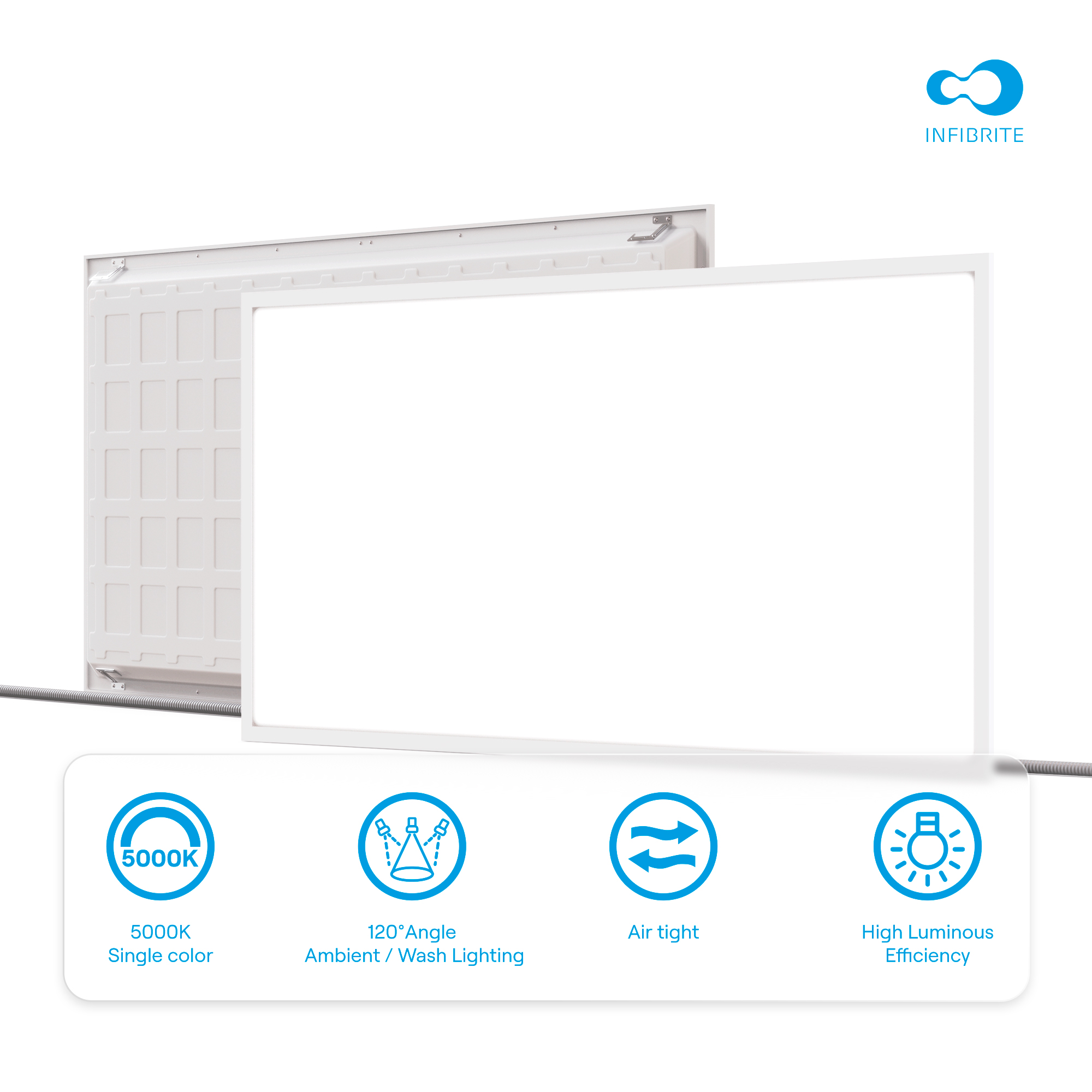 2x4 LED Backlit Panel Light, 35W/45W/56W 5,200/6,500/7,800LM, 5000K Daylight, 0-10V Dimmable, ETL, FCC, Energy Star, (4 Pack) thumbnail 8