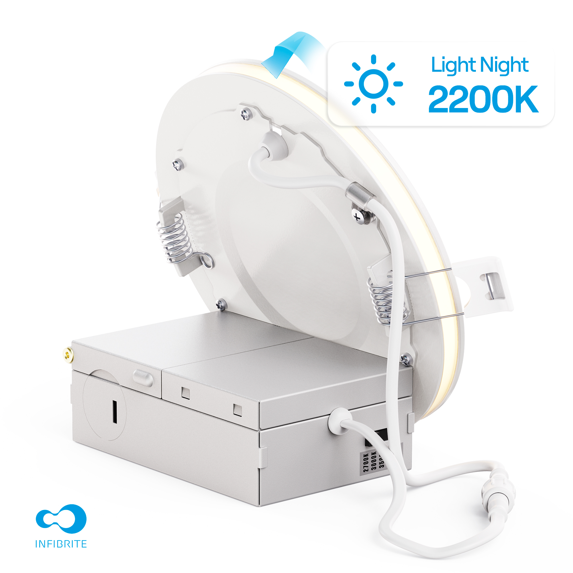 4 In Slim Recessed LED Downlight with Night Light 5CCT Selectable White New Construction 9 Watt 750LM Triac Dimmable thumbnail 2