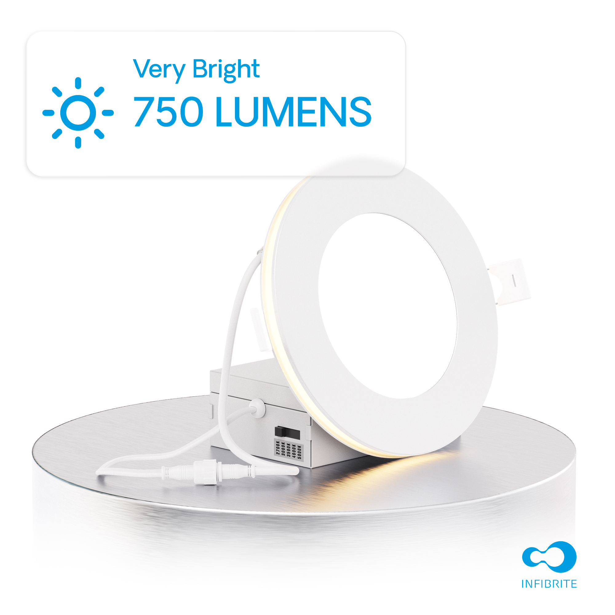 4 In Slim Recessed LED Downlight with Night Light 5CCT Selectable White New Construction 9 Watt 750LM Triac Dimmable thumbnail 3