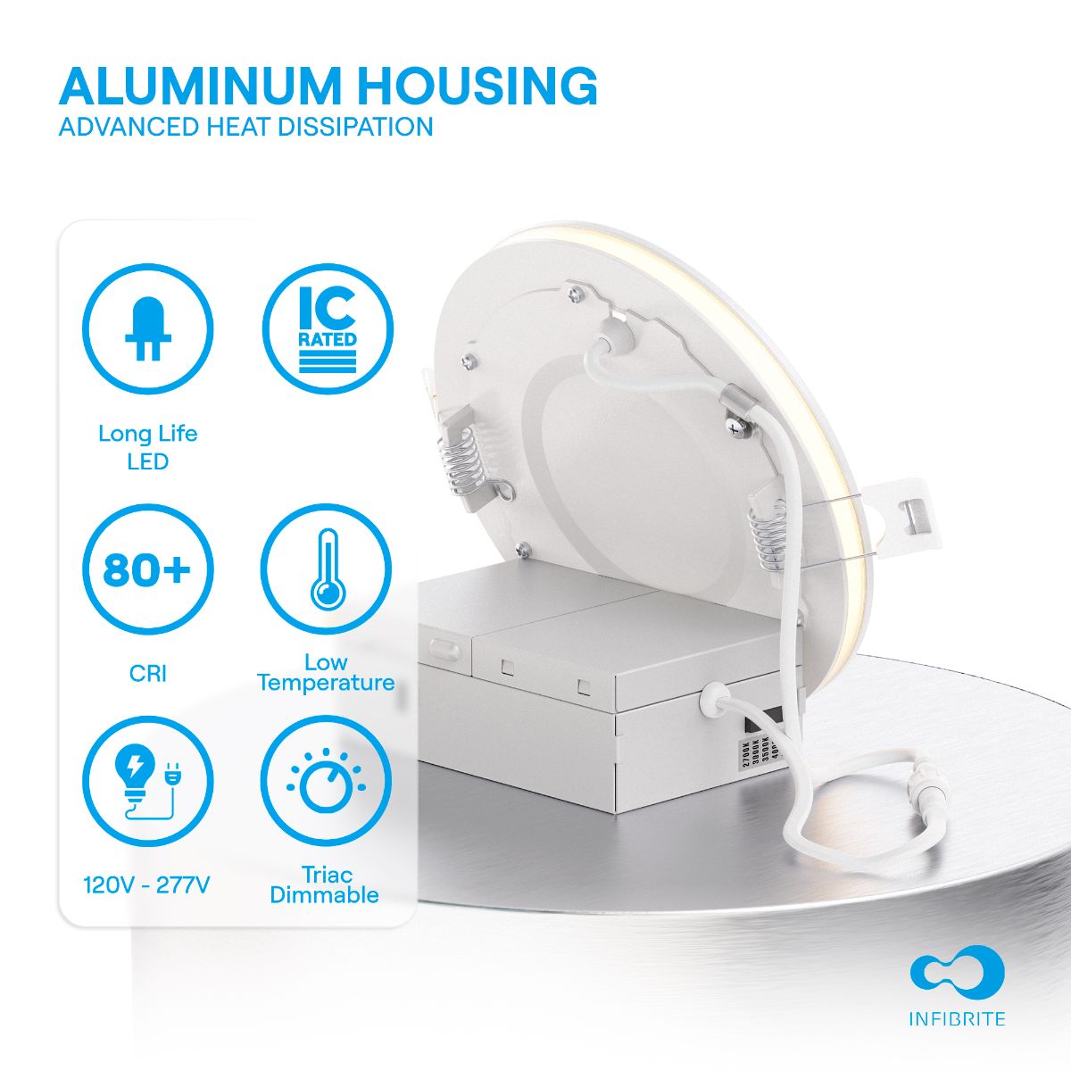 4 In Slim Recessed LED Downlight with Night Light 5CCT Selectable White New Construction 9 Watt 750LM Triac Dimmable thumbnail 5