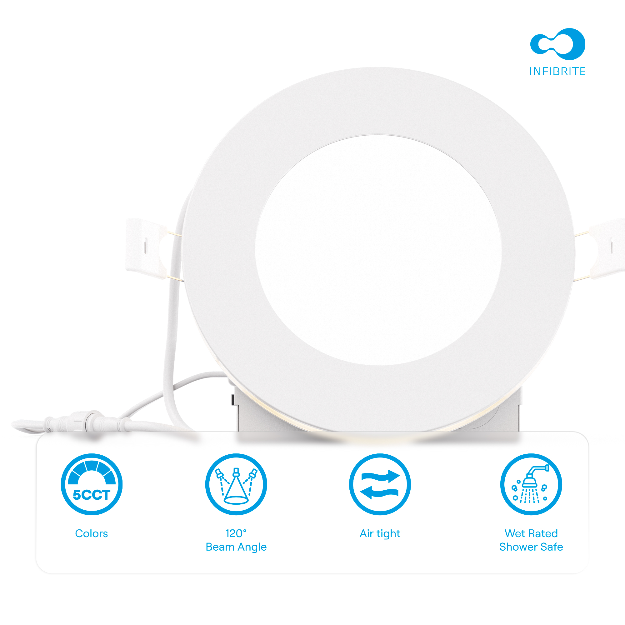 4 In Slim Recessed LED Downlight with Night Light 5CCT Selectable White New Construction 9 Watt 750LM Triac Dimmable thumbnail 7