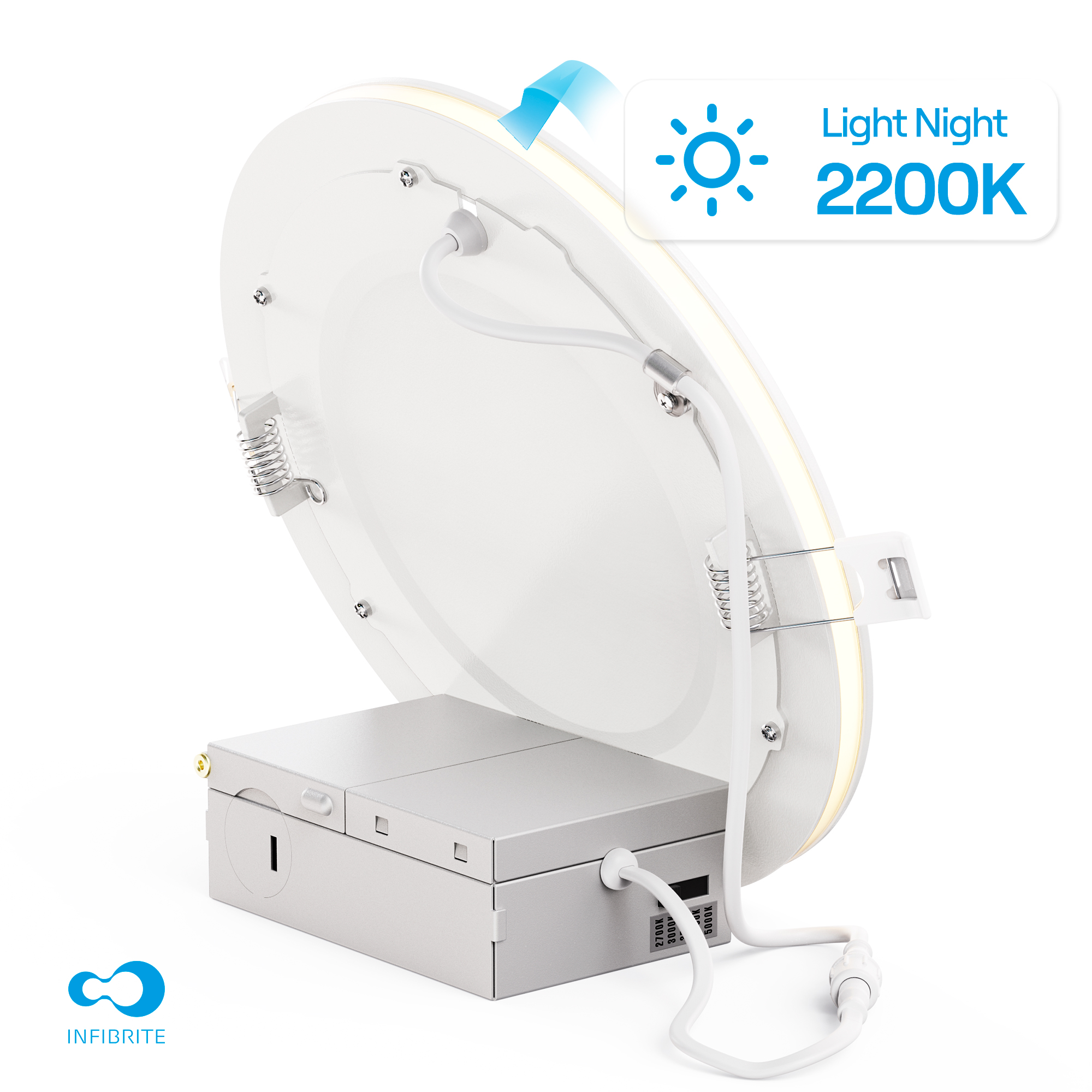 6 In Slim Recessed LED Downlight with Night Light 5CCT Selectable White New Construction 12 Watt 1050LM Triac Dimmable thumbnail 2