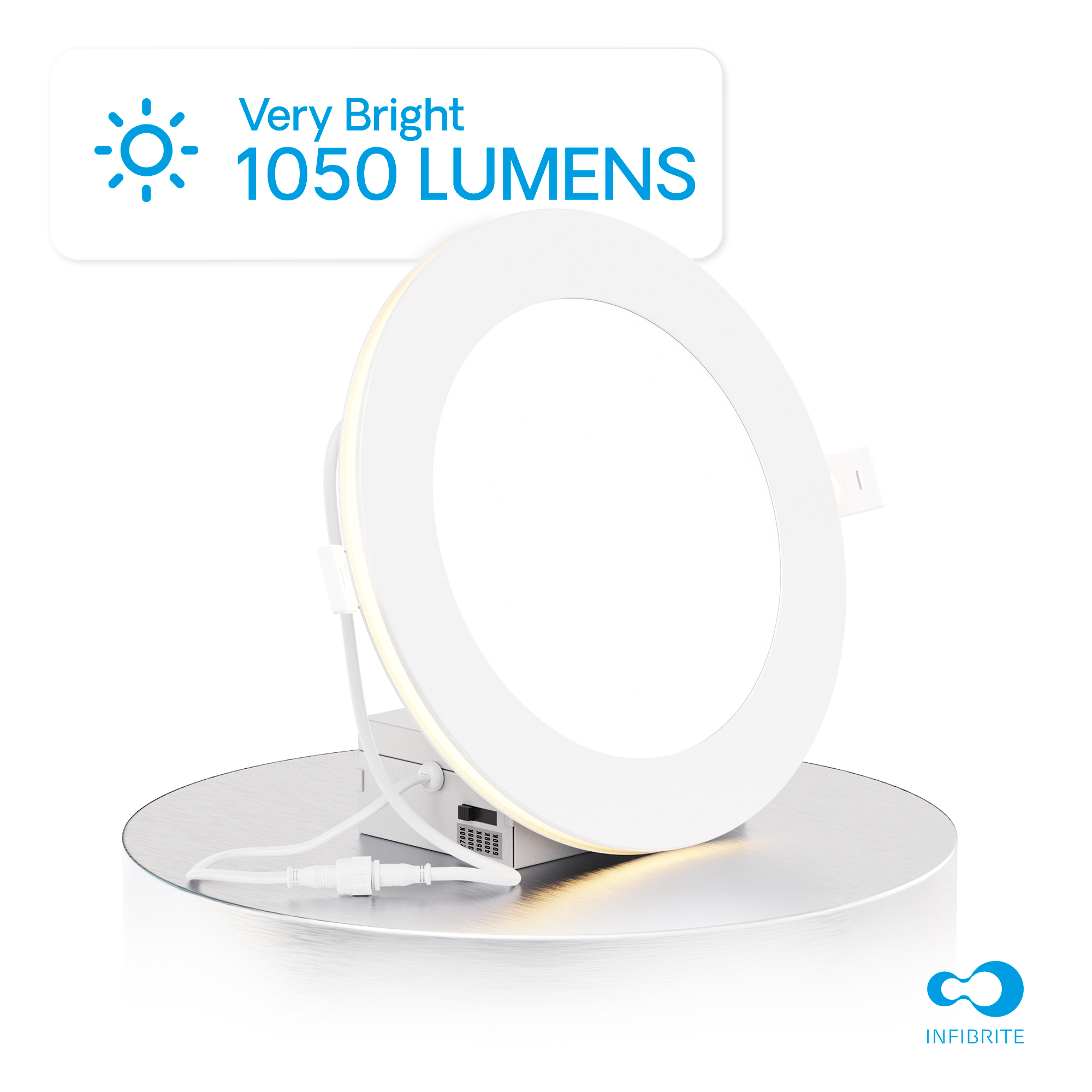6 In Slim Recessed LED Downlight with Night Light 5CCT Selectable White New Construction 12 Watt 1050LM Triac Dimmable thumbnail 3