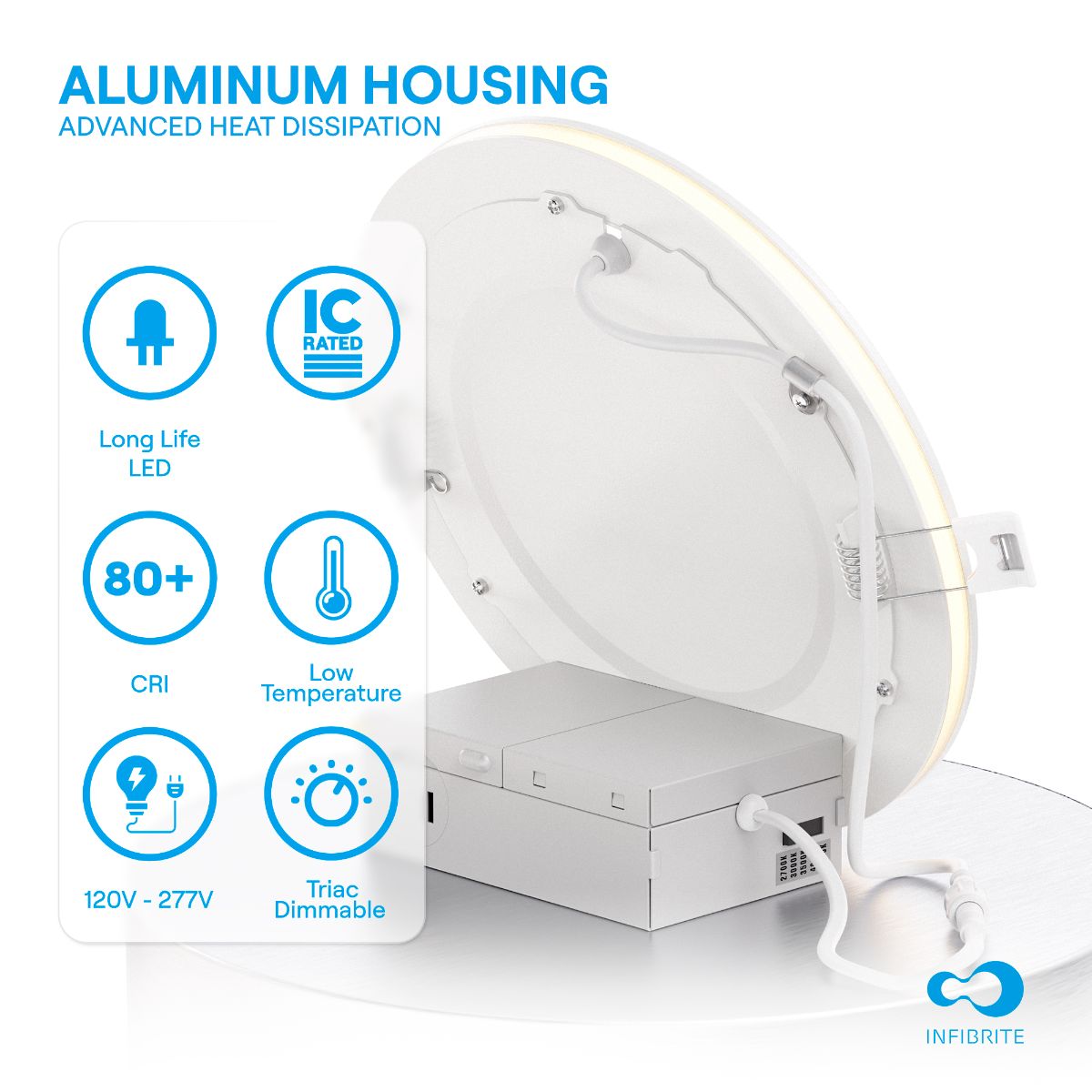 6 In Slim Recessed LED Downlight with Night Light 5CCT Selectable White New Construction 12 Watt 1050LM Triac Dimmable thumbnail 4
