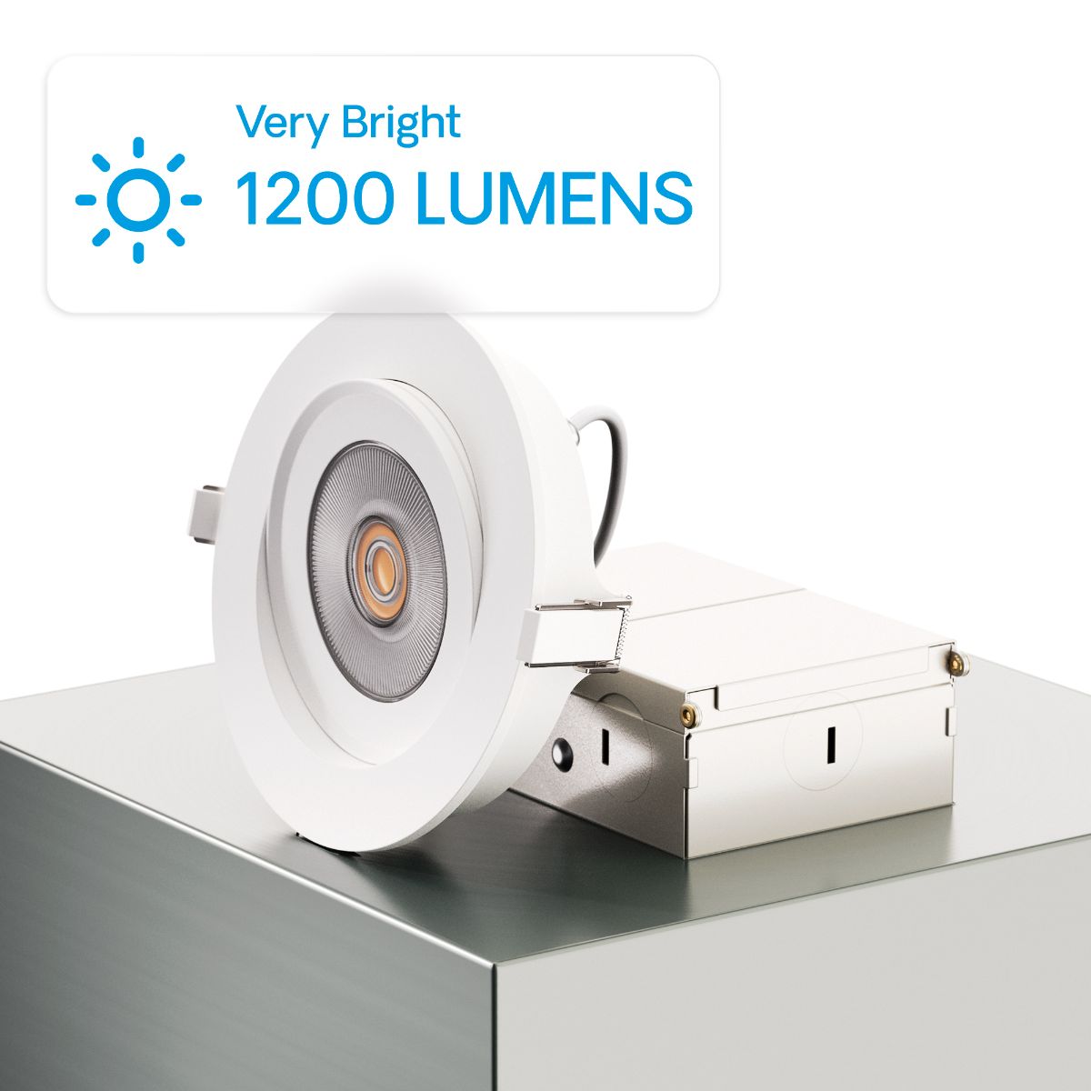 360 Degree Gimbal 4 Inch 5CCT Selectable White New Construction 12 Watt 1200LM Triac Dimmable LED Recessed Downllight thumbnail 2