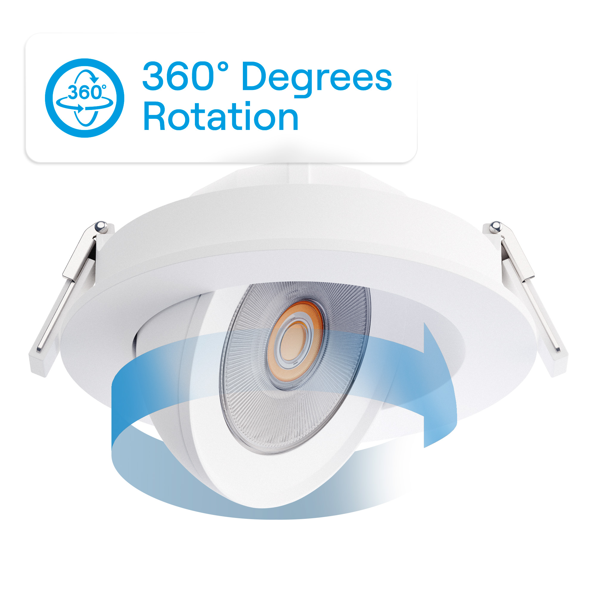 360 Degree Gimbal 4 Inch 5CCT Selectable White New Construction 12 Watt 1200LM Triac Dimmable LED Recessed Downllight thumbnail 6