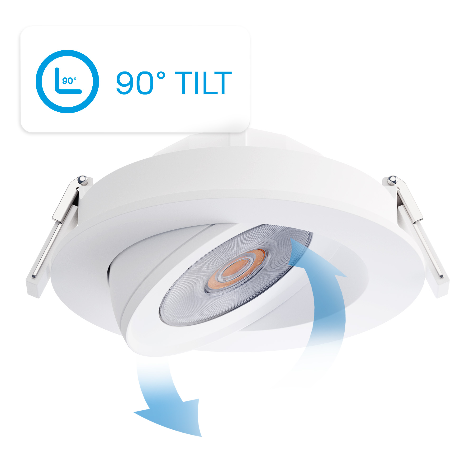 360 Degree Gimbal 4 Inch 5CCT Selectable White New Construction 12 Watt 1200LM Triac Dimmable LED Recessed Downllight thumbnail 7