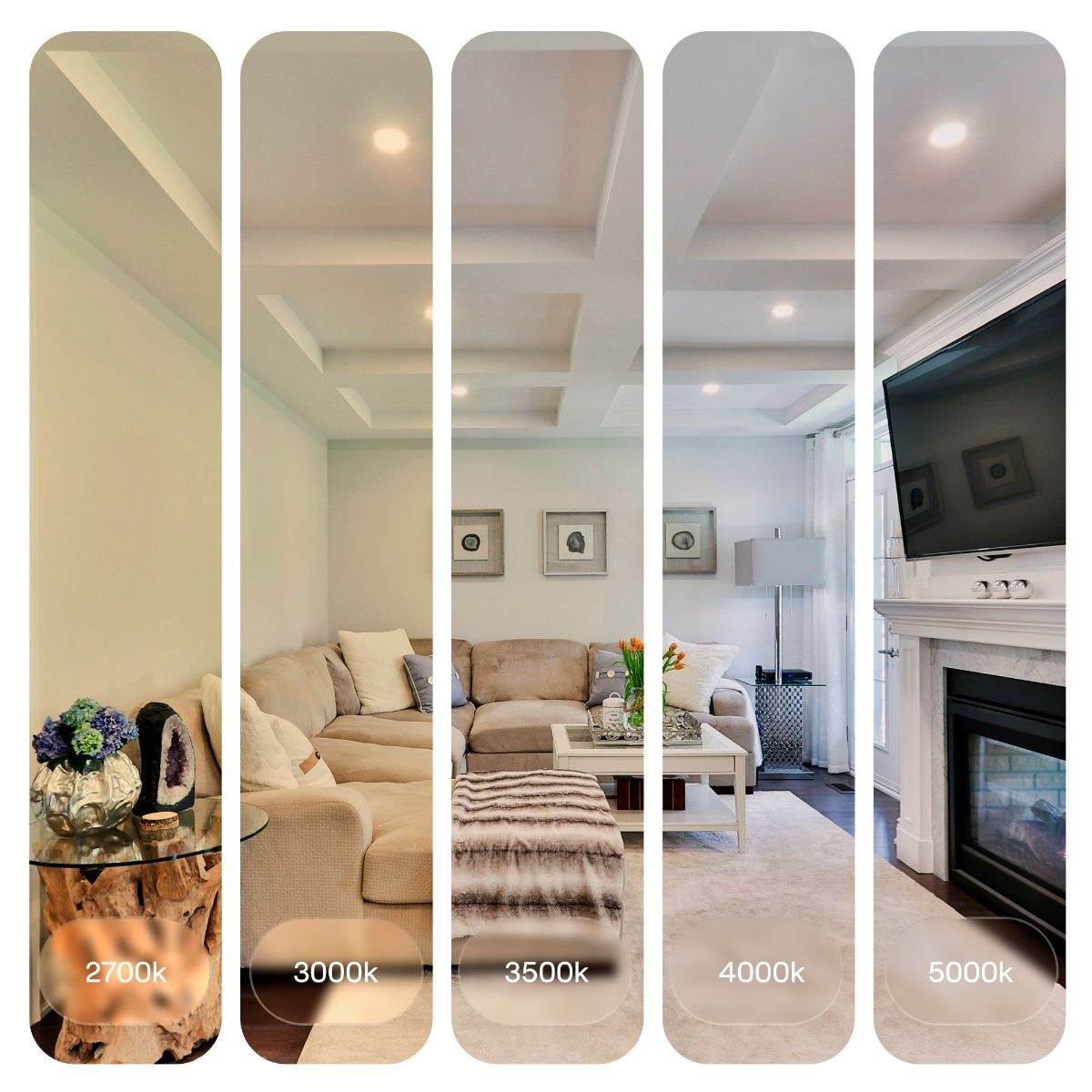 6 Inch Baffle Trim LED Downlight, 12W 1,200LM, 5CCT Selectable, White Trim, Wet Rated, Triac Dimmable, ETL, FCC, Energy Star, (12 Pack)