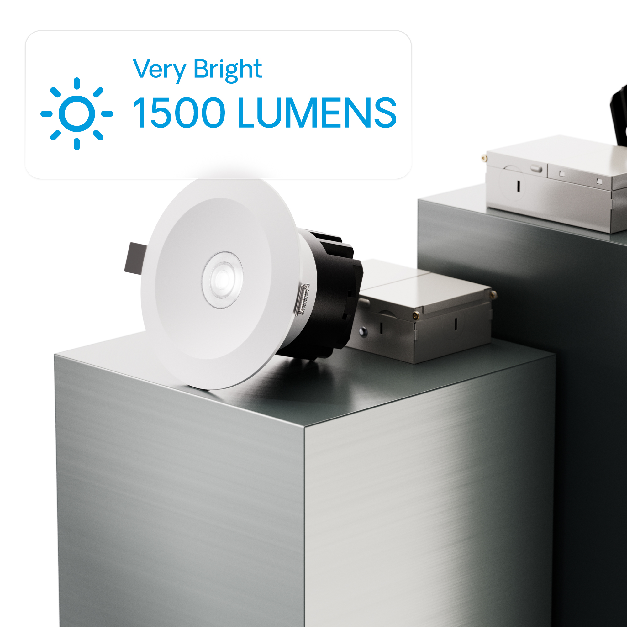 6 Inch Baffle Trim LED Downlight, 12W 1,200LM, 5CCT Selectable, White Trim, Wet Rated, 0-10V Dimmable, ETL, FCC, Energy Star